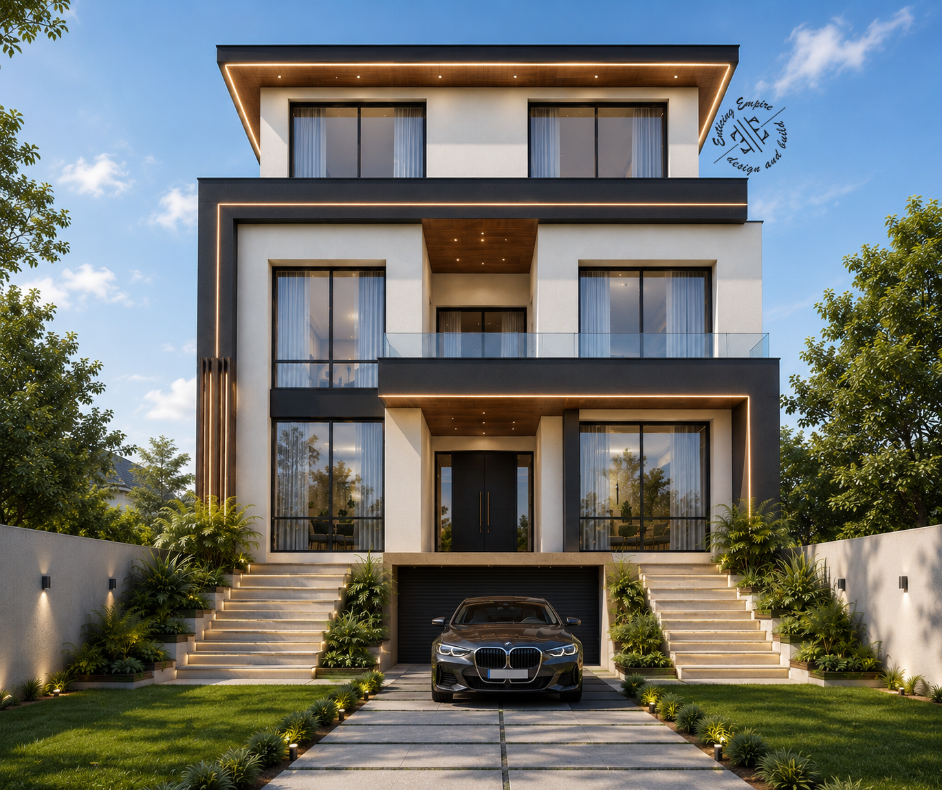 Modern elevation, timeless impression. ✨ Clean lines, bold geometry, and a façade designed to stand out. 🏡