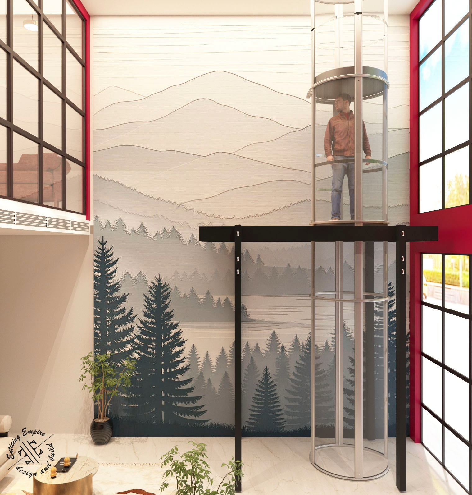 Modern Luxury Vacuum Elevator Showroom Interior Design