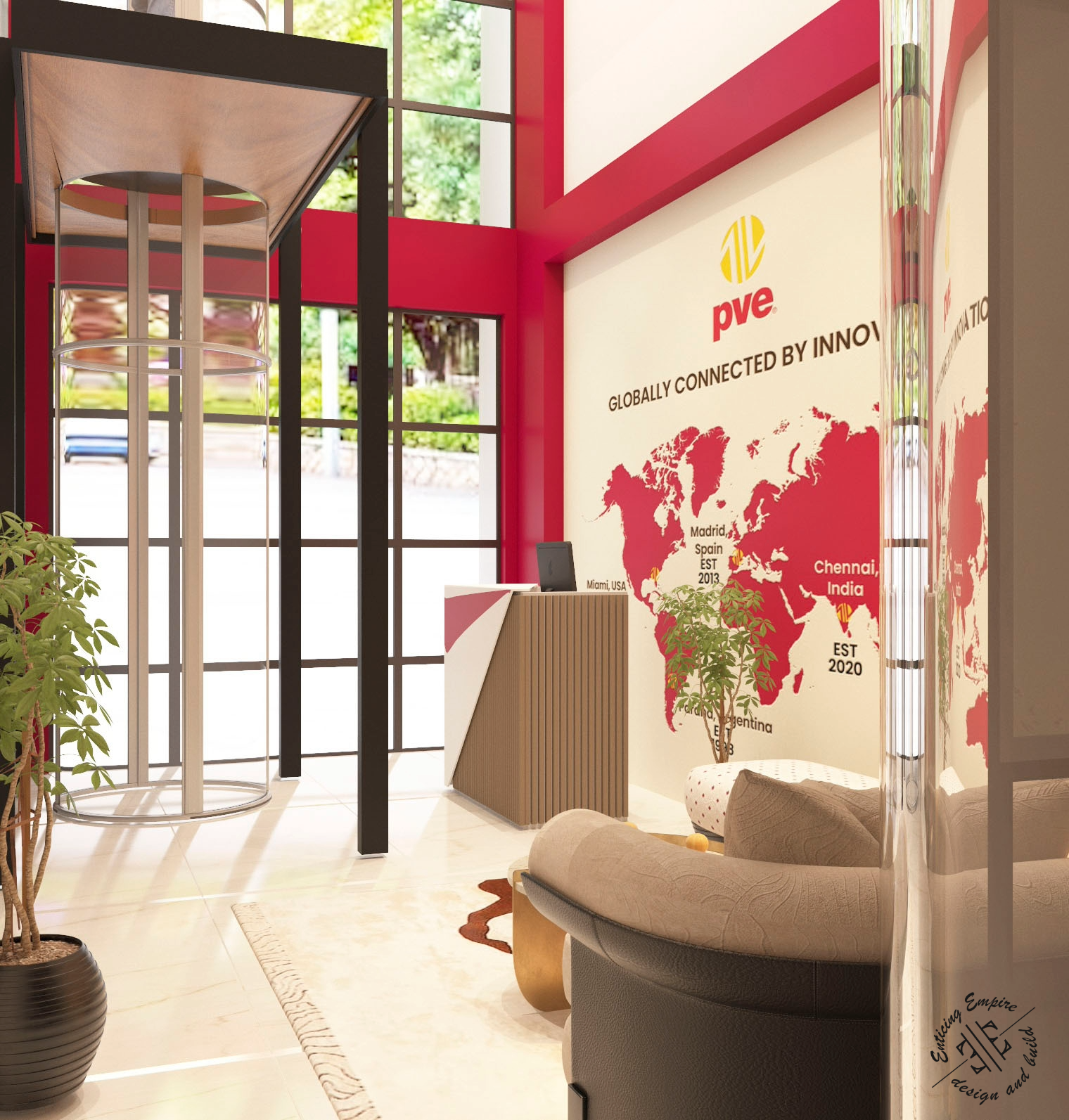 Modern Luxury Vacuum Elevator Showroom Interior Design | PVE Reception