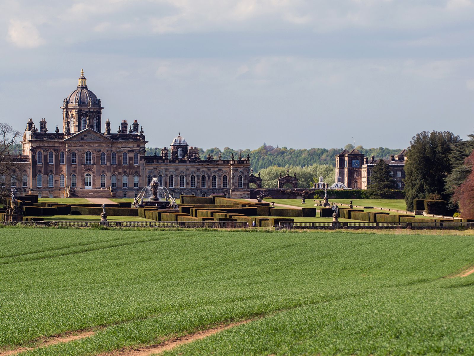 A view towards Castle Howard estate across a field