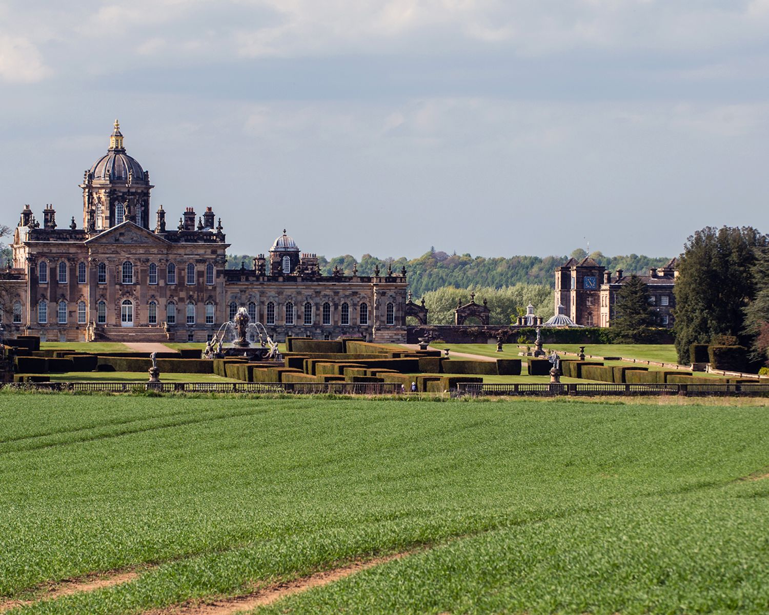 A view towards Castle Howard estate across a field