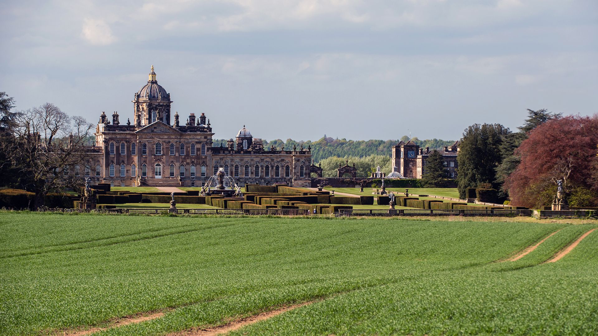 A view towards Castle Howard estate across a field