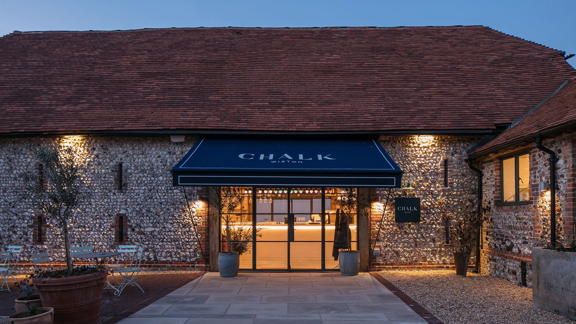 The Exterior of Chalk Restaurant @ Wiston Estate, photo by Wiston Estate