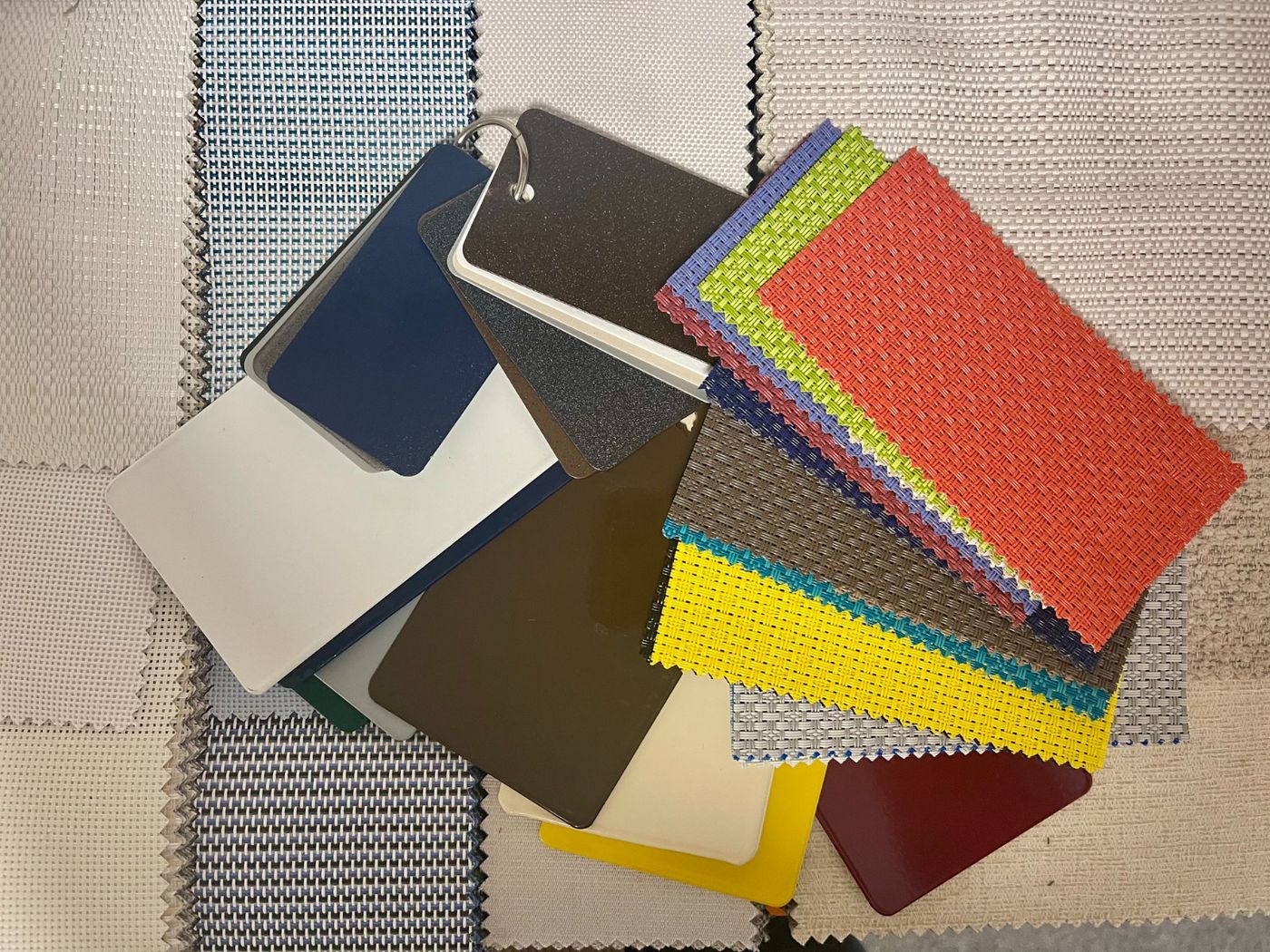 Outdoor fabric and material swatches