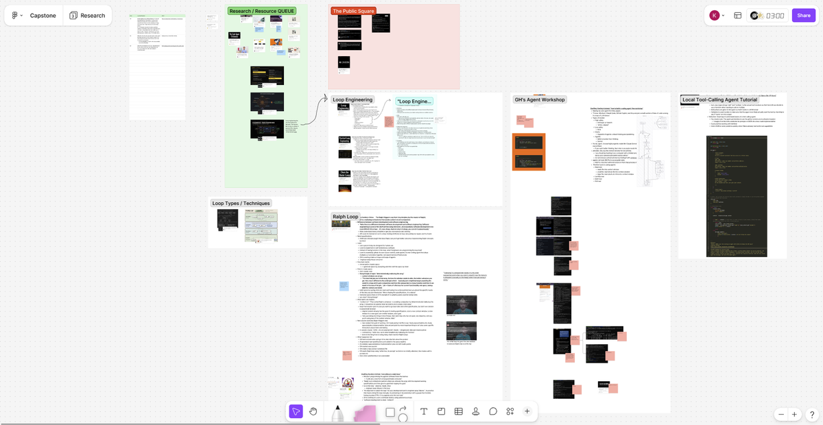 FigJam board showing lots of research