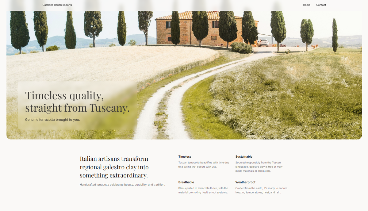 Catalena Ranch Imports — UI/UX work