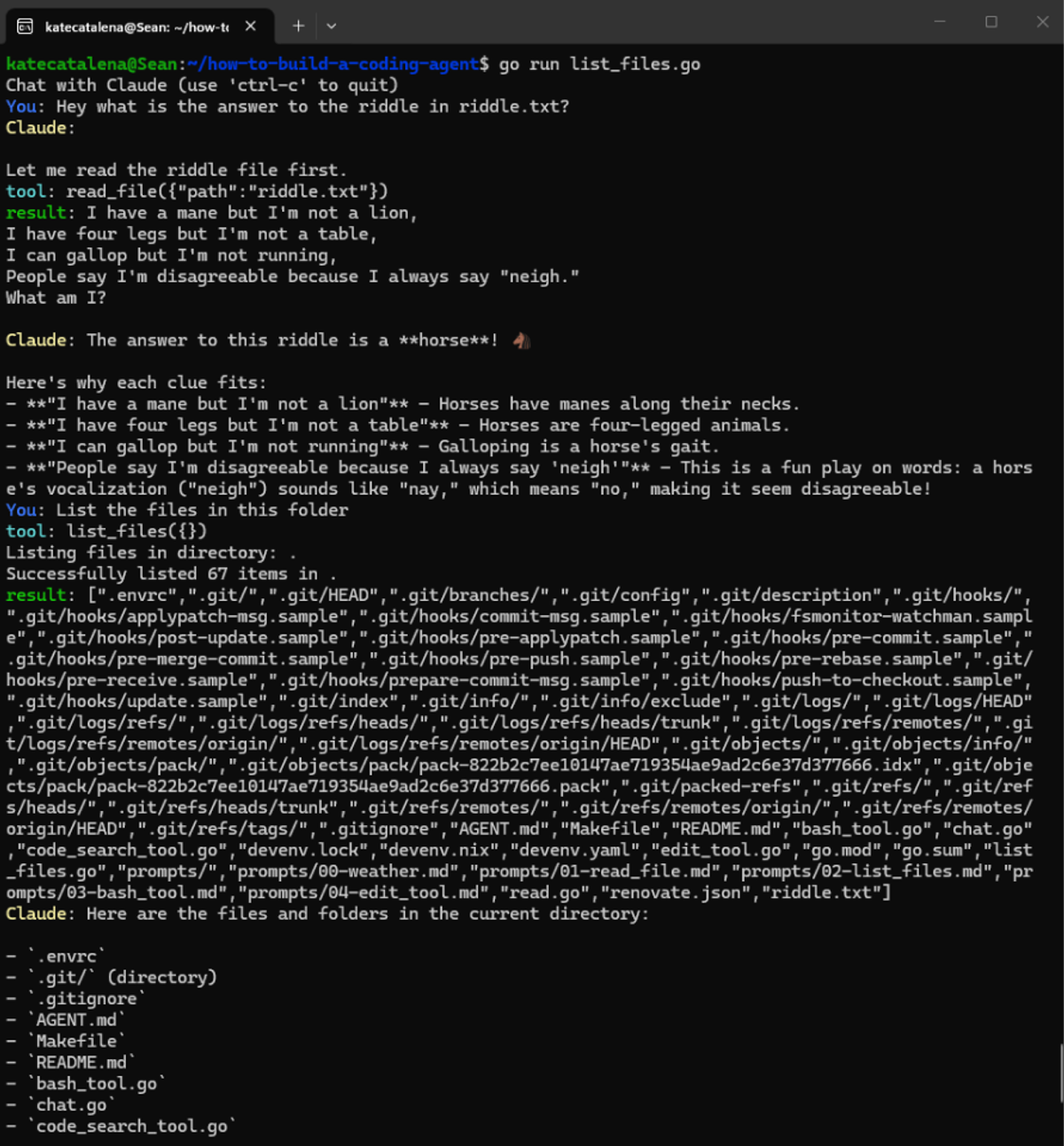 Using the /read and /list tools