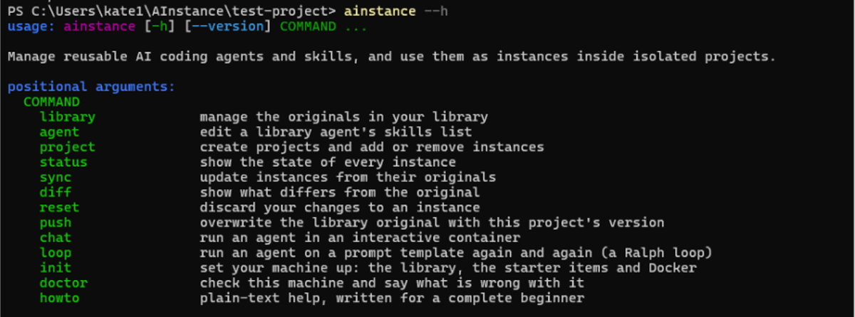 --help shows which commands you can do in the terminal