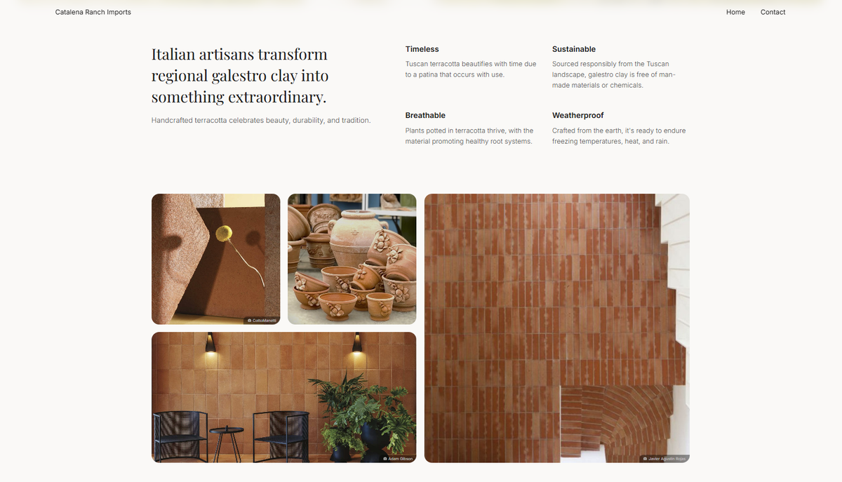 Catalena Ranch Imports — UI/UX work
