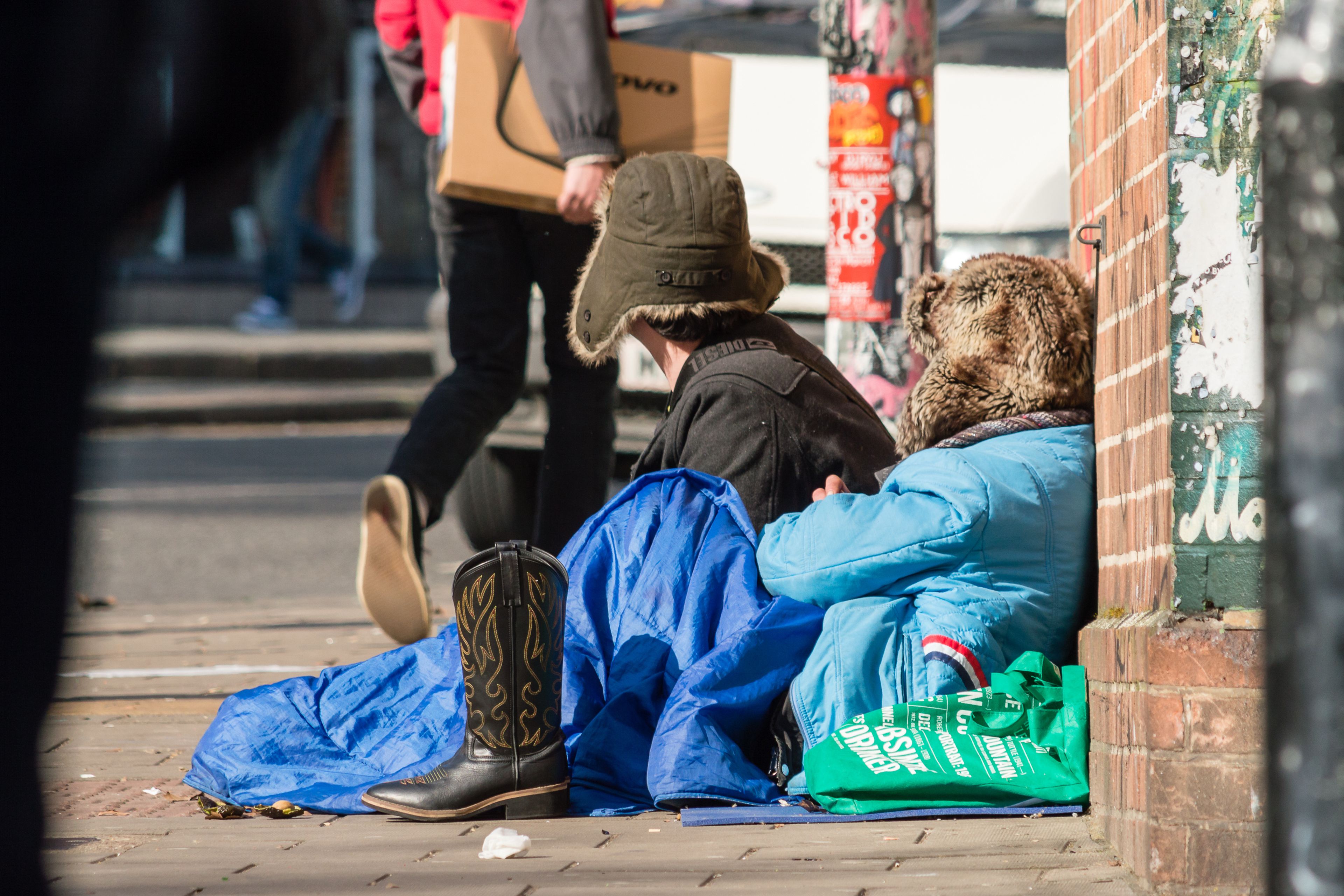 Homeless people on the streets