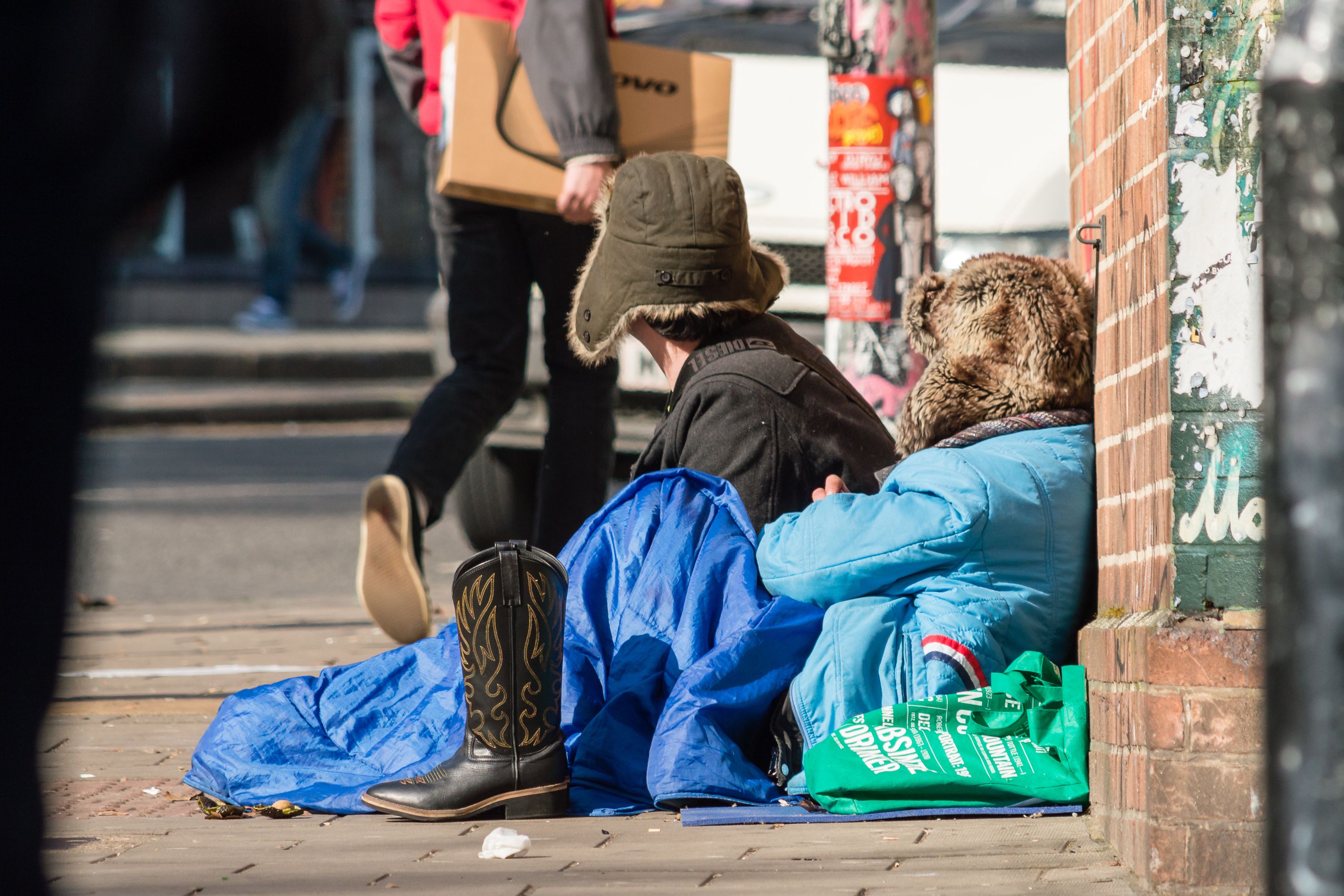 Homeless people on the streets