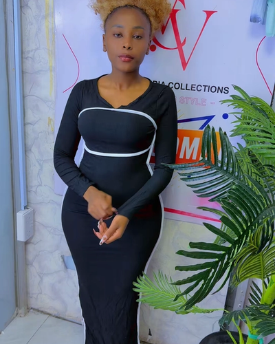 Fancy back slit dress