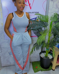 Two piece set with a striped  view 3