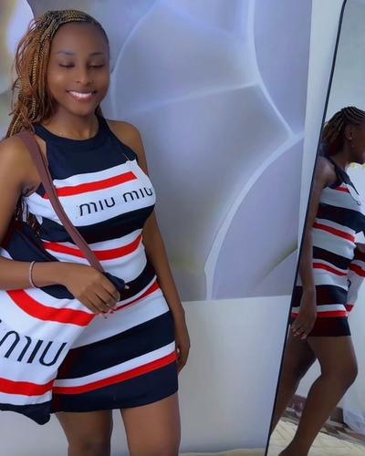 Two-piece set dress and a bag