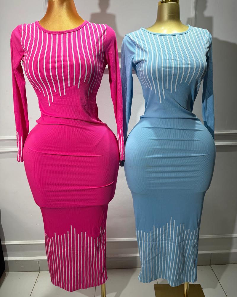 Bodycon dress pink $blue