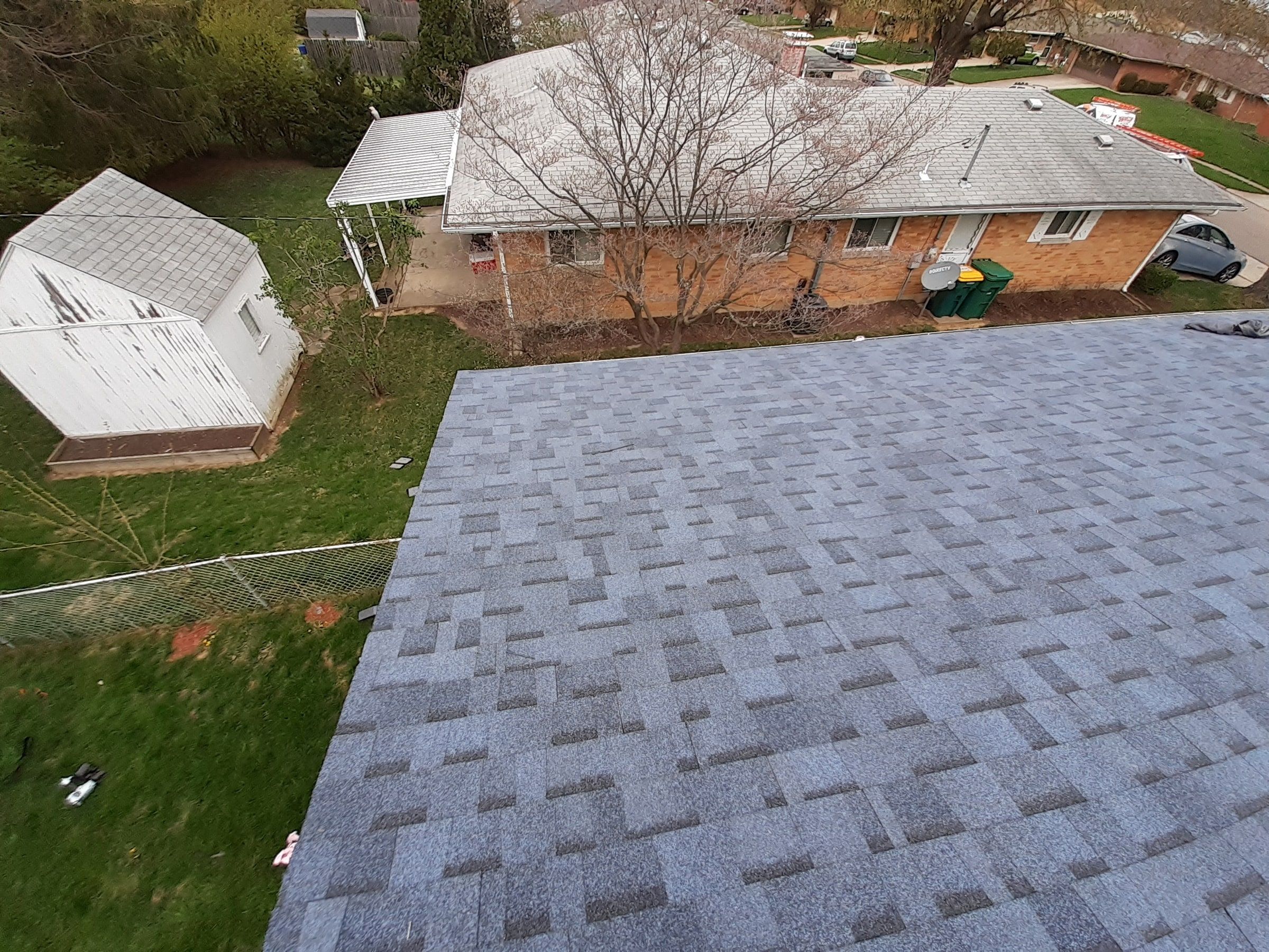 The finished slope on the side facing the neighbors, Kettering, Ohio.