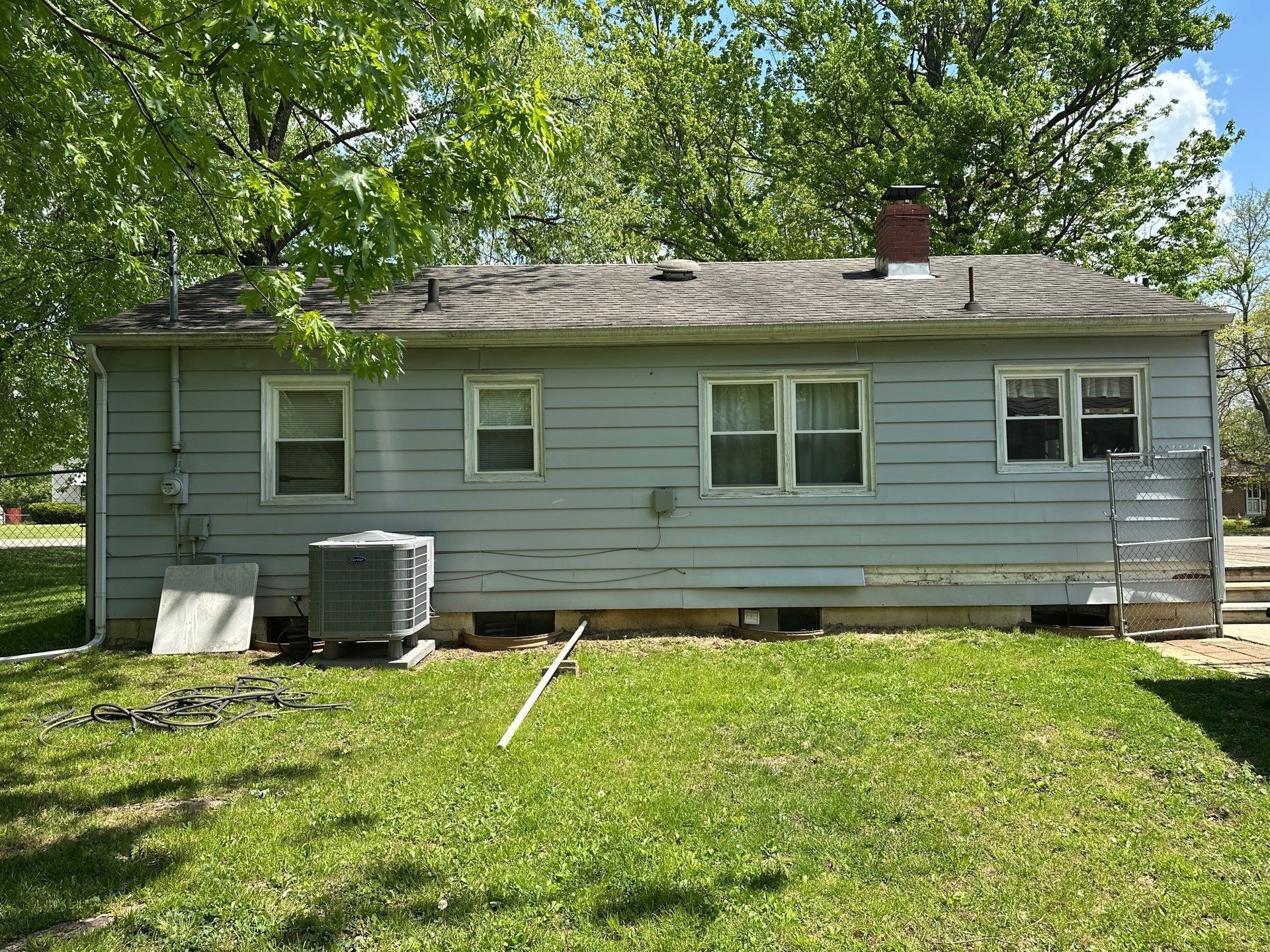 Rear of the house and condenser