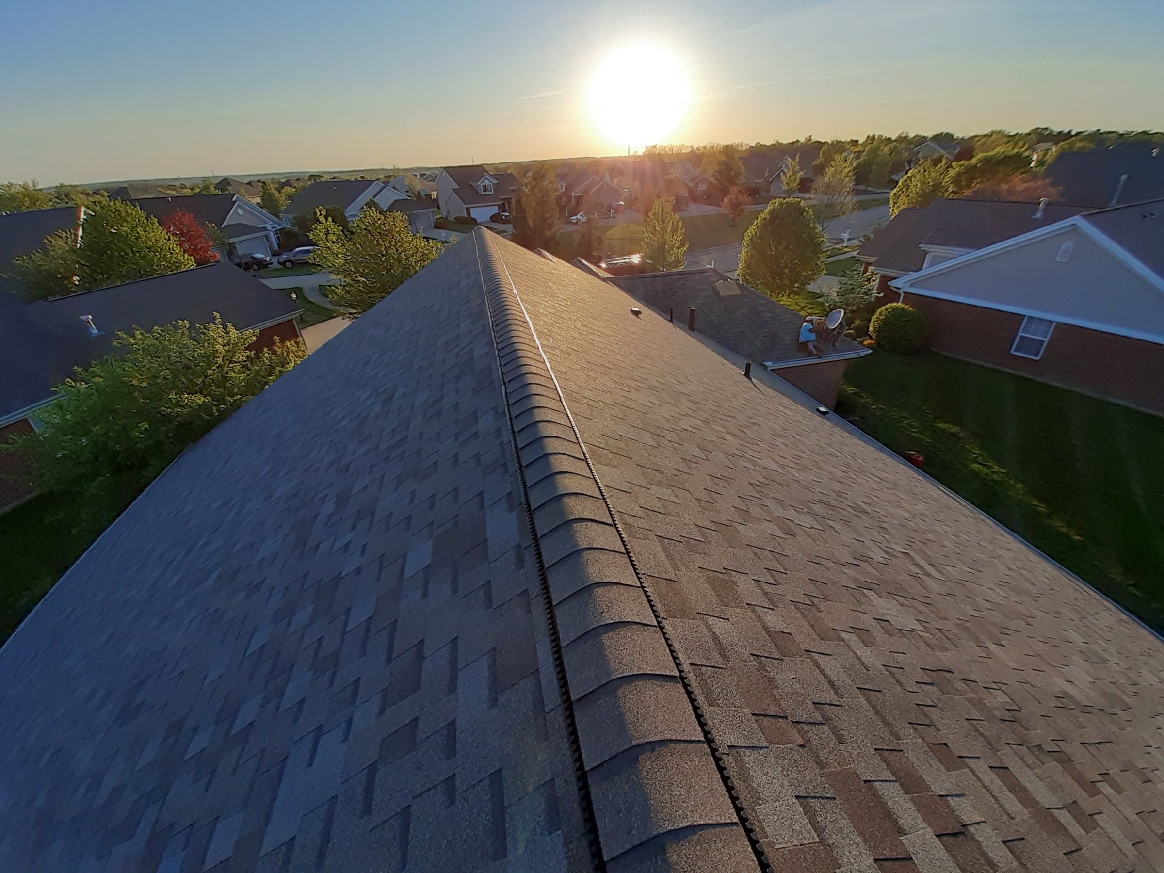 Ridge line at sunset over the neighborhood