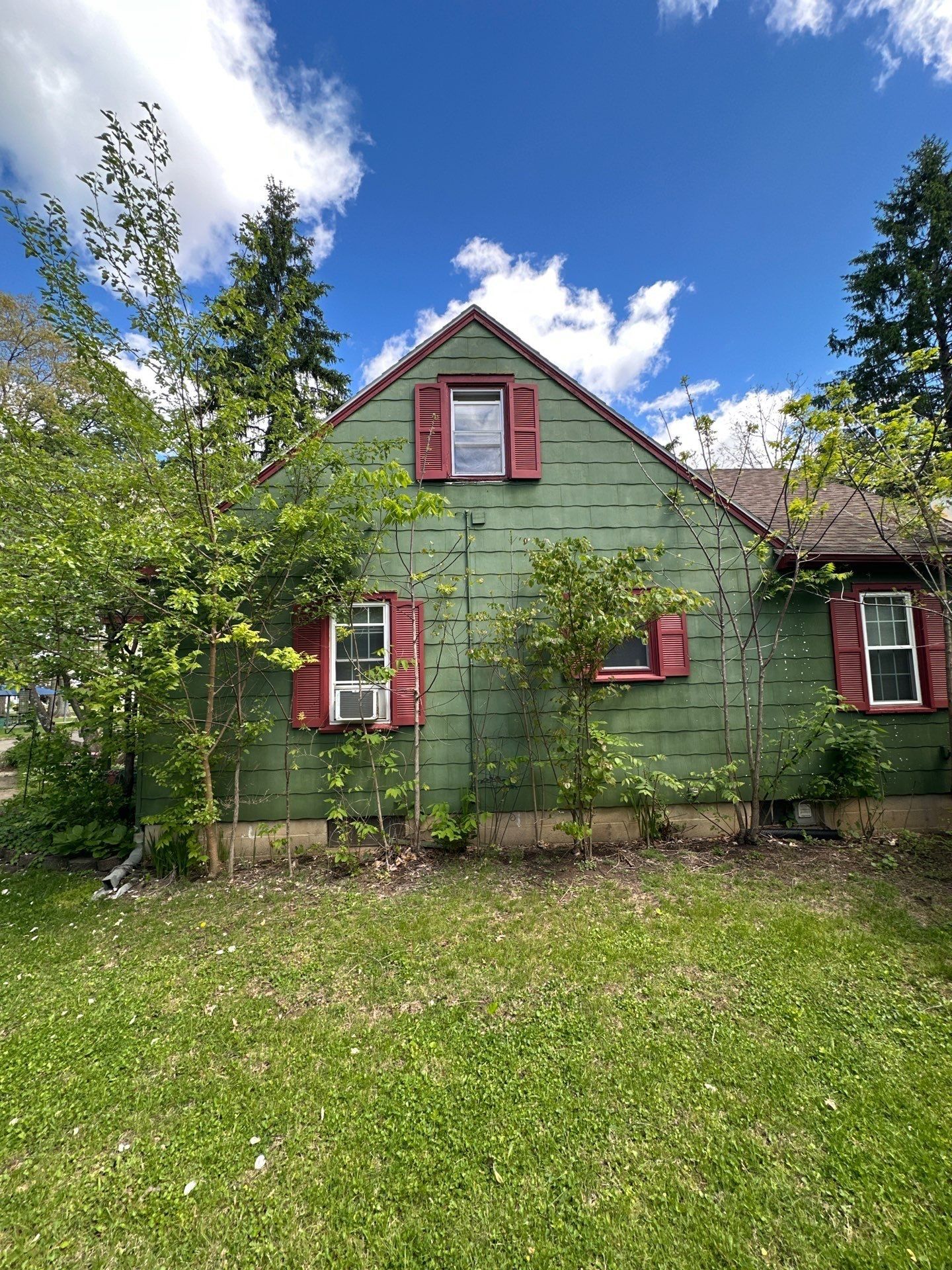 Dormer and front slope above the ivy