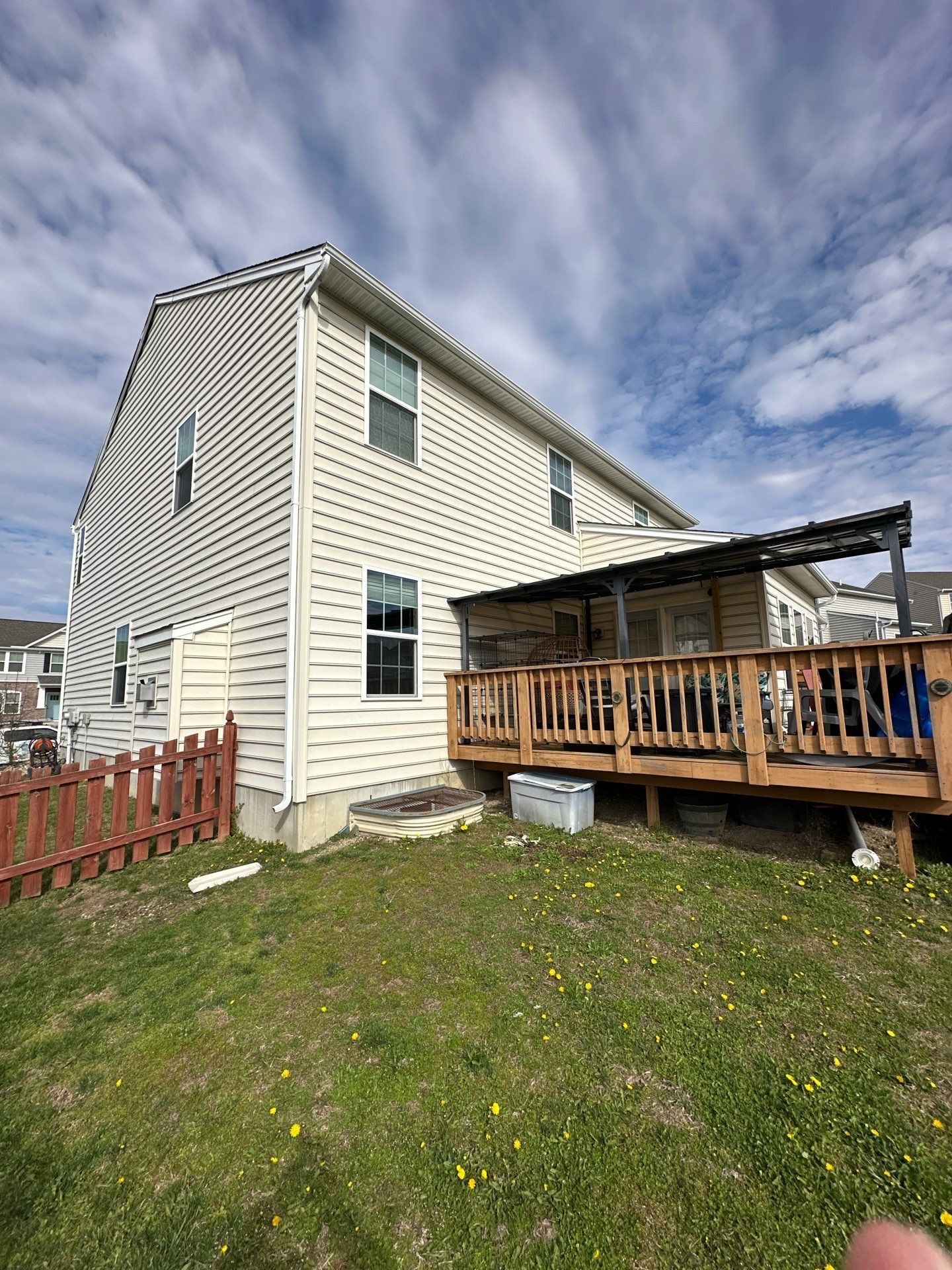 Rear deck and the back elevation