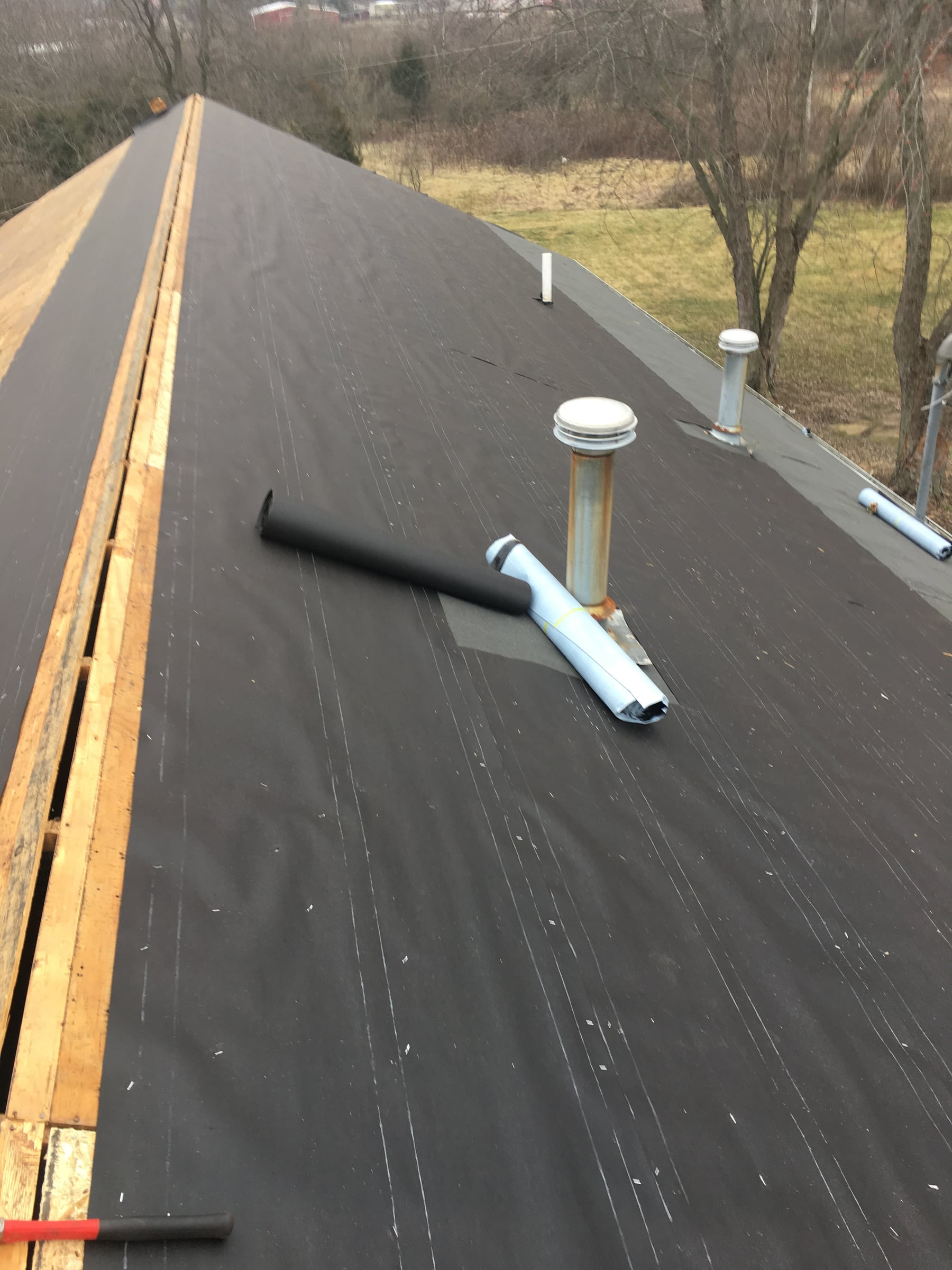 Underlayment plane and vent pipes