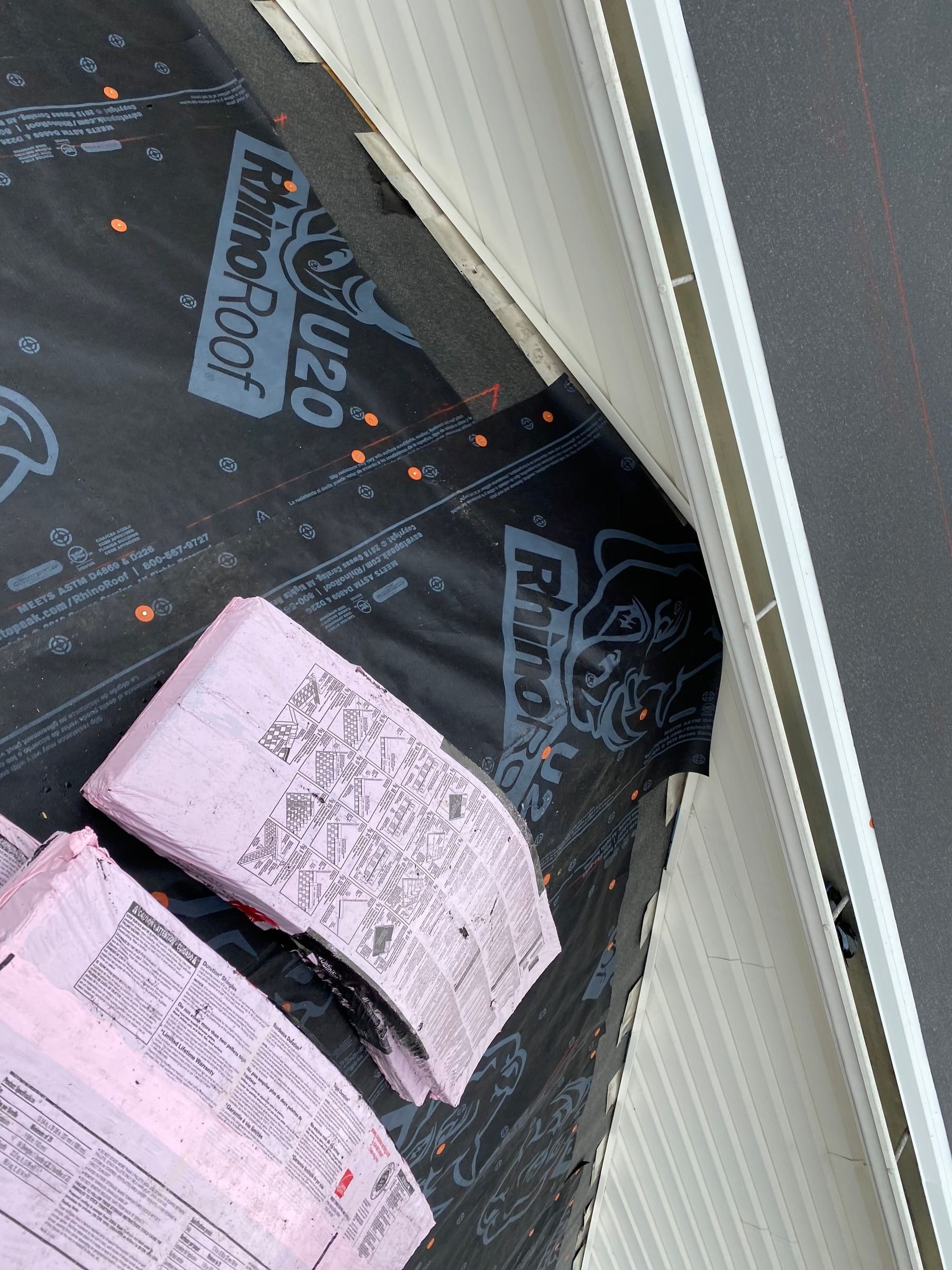 Dried-in plane beside the sidewall