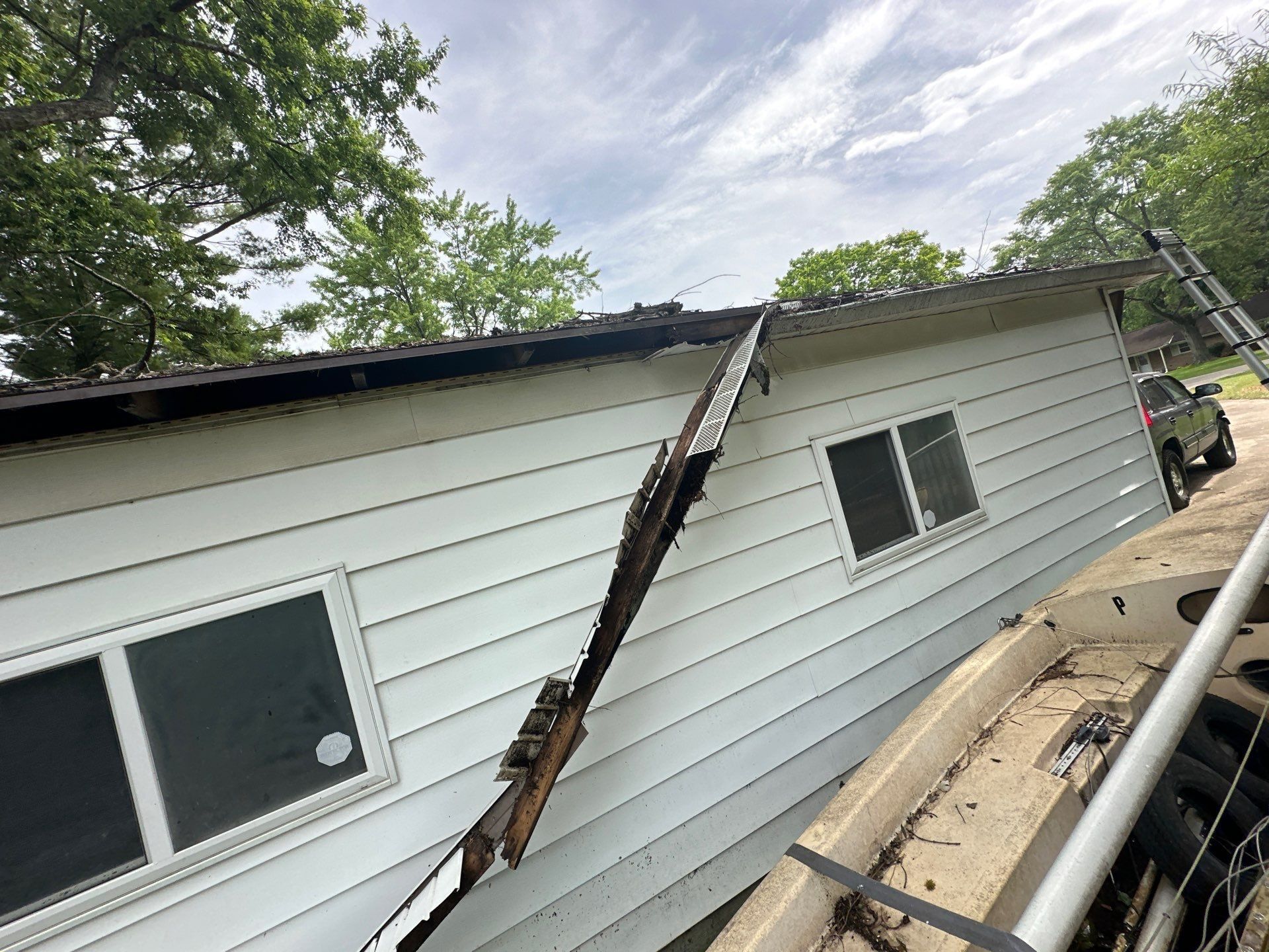 Eave, rafter ends and vent strip