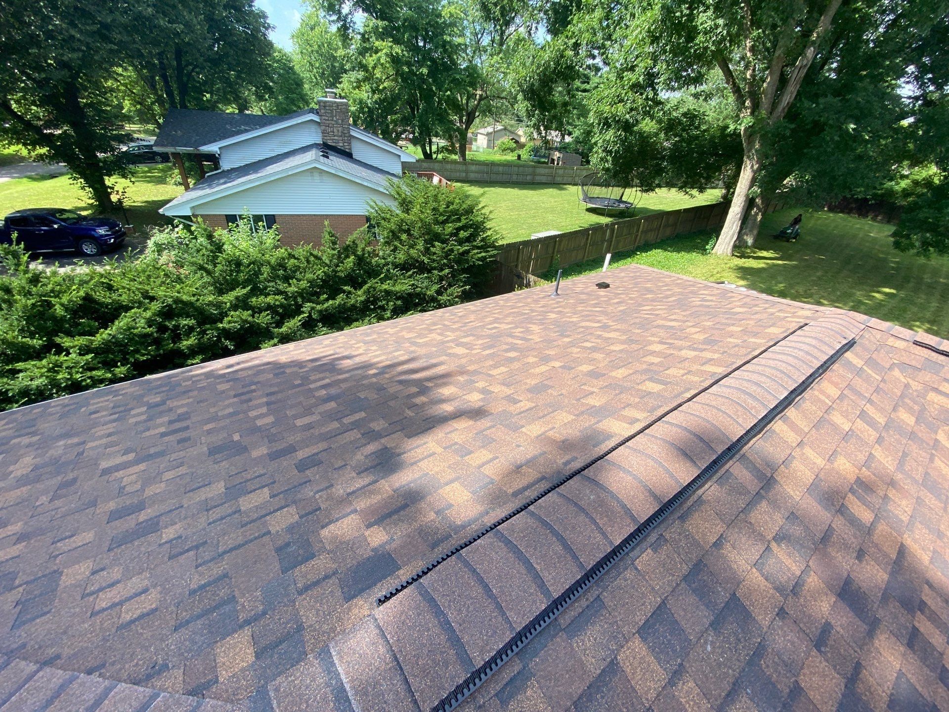 Ridge vent running along the peak of the new roof, Beavercreek, Ohio.
