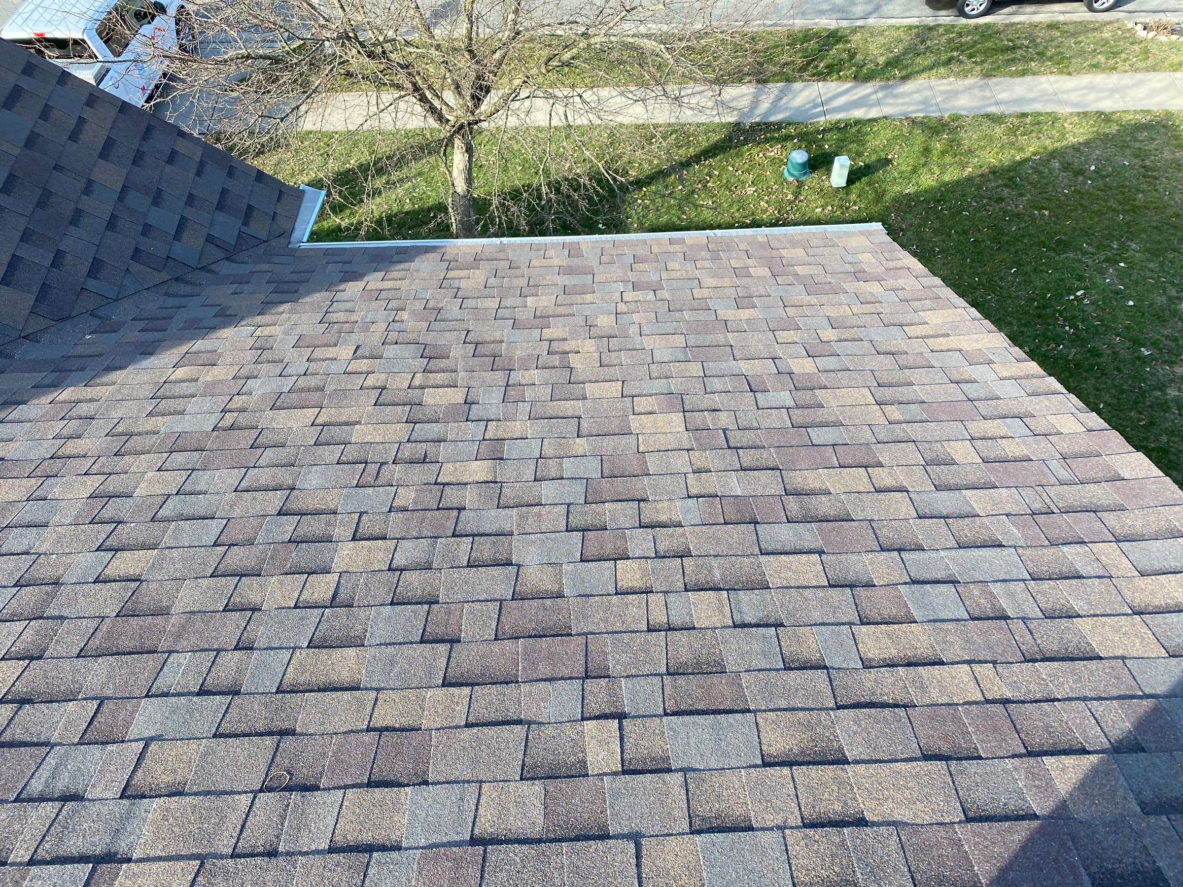 A finished slope running down to the gutter above the front lawn, Fairborn, Ohio.