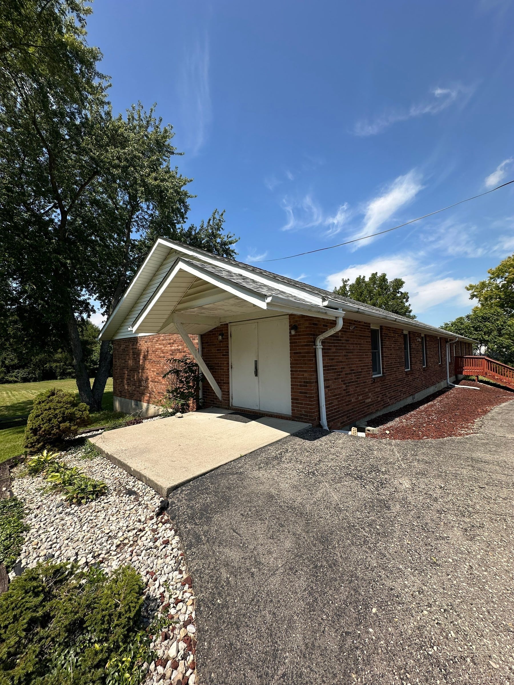 Church entrance and gable canopy