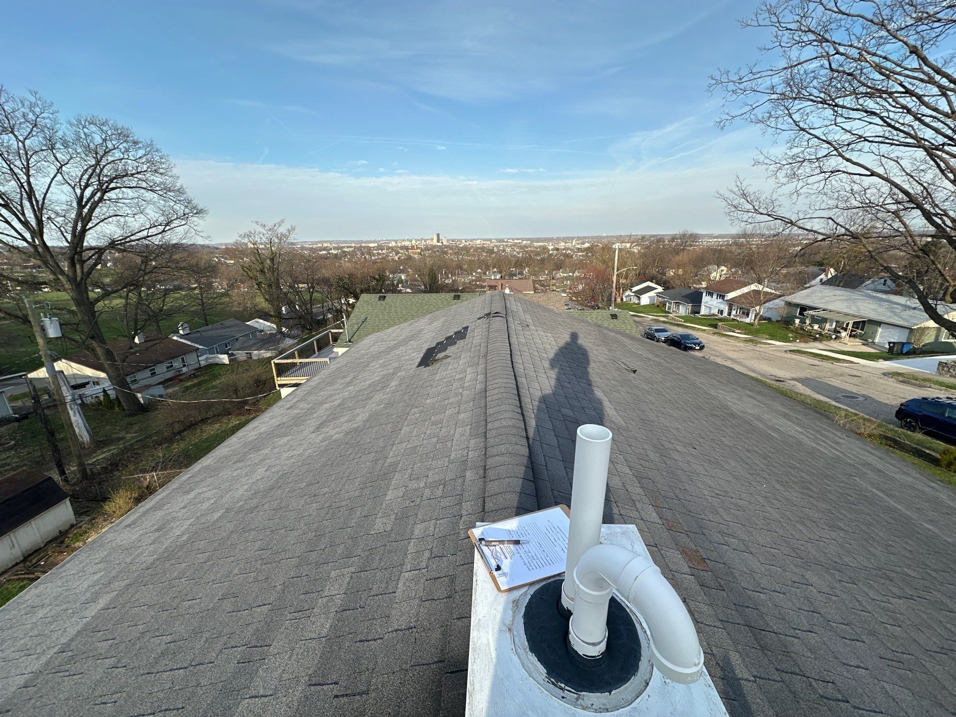 Ridge, clipboard, vent stack and town