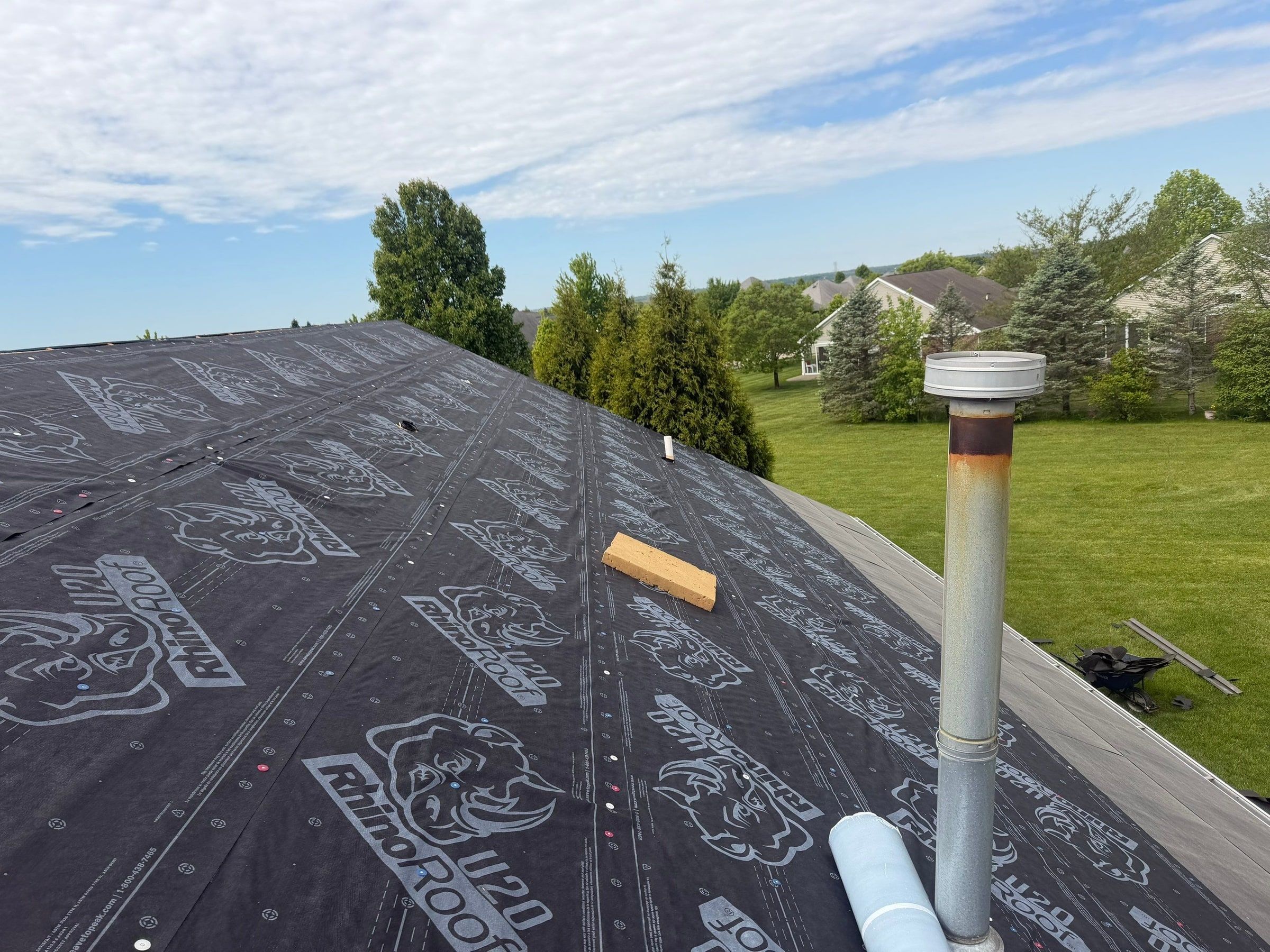 Underlayment around a vent pipe