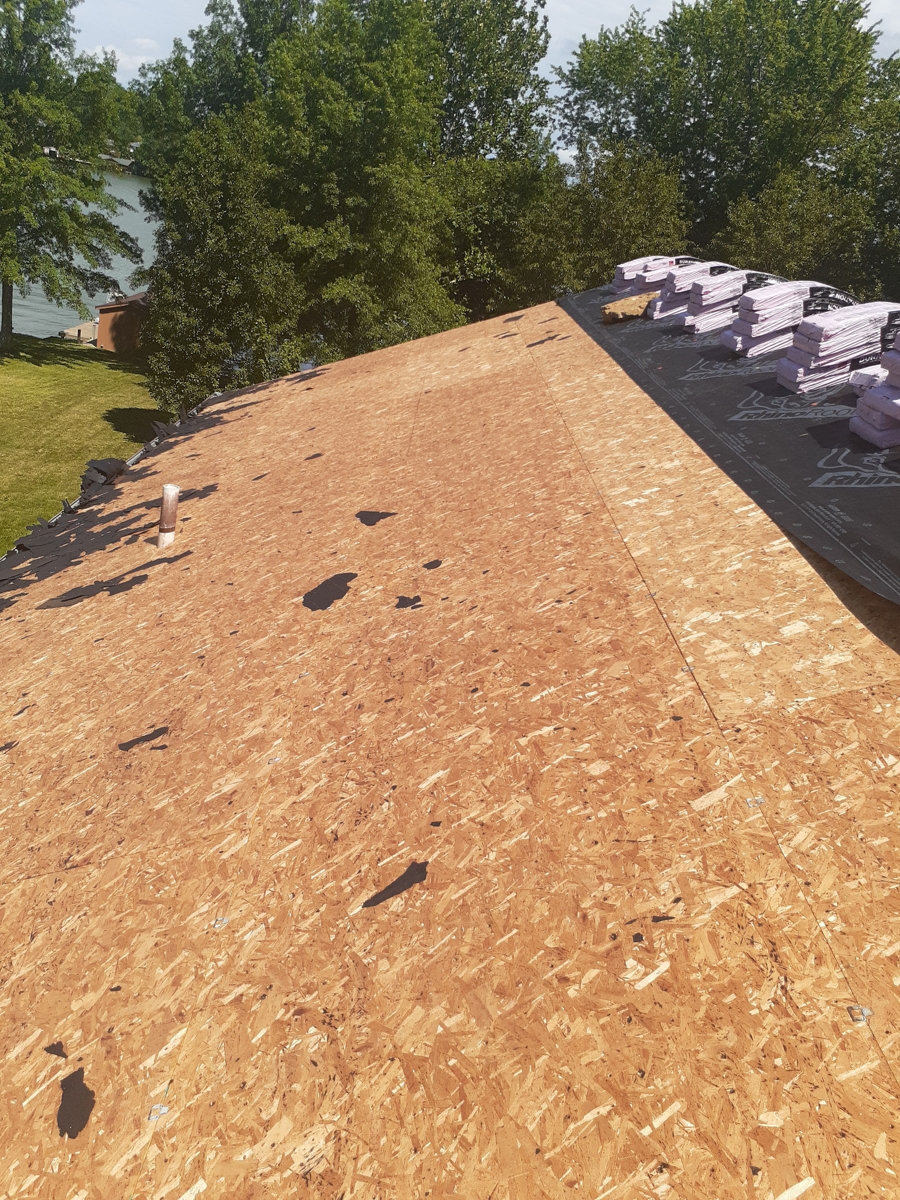 Long run of original deck after the old roof was removed, Jamestown, Ohio.