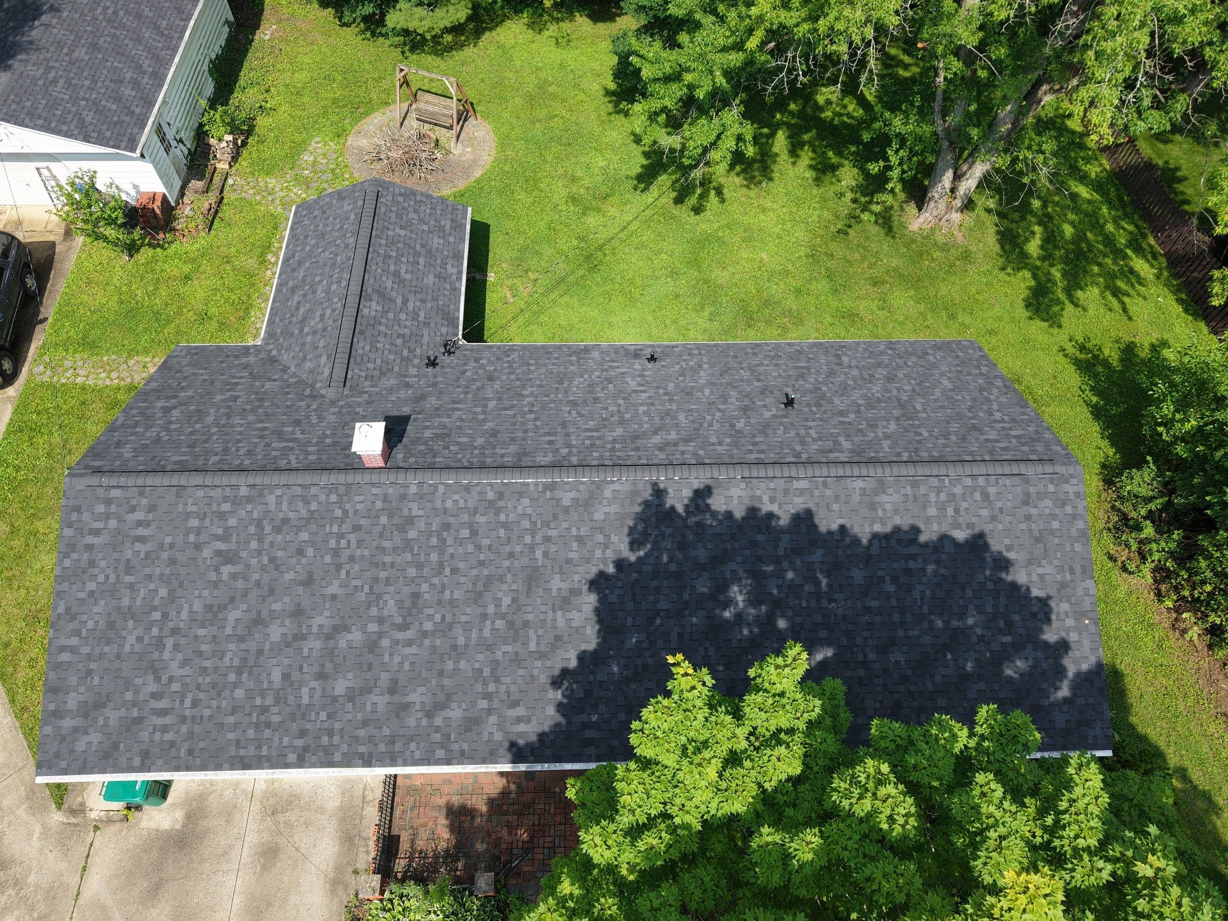 Drone photo of the new house roof, Beavercreek, Ohio.