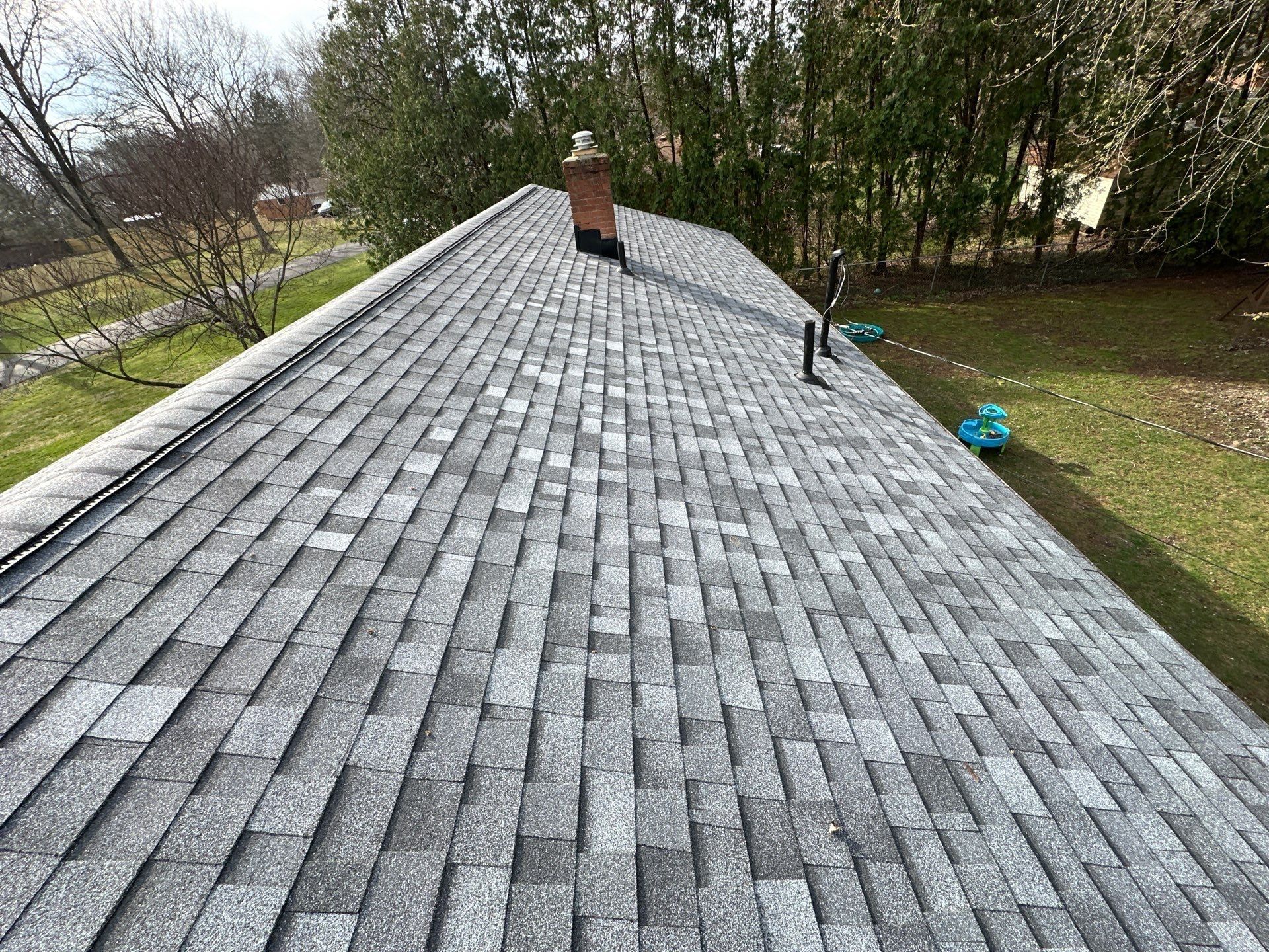 Brick chimney and base flashing