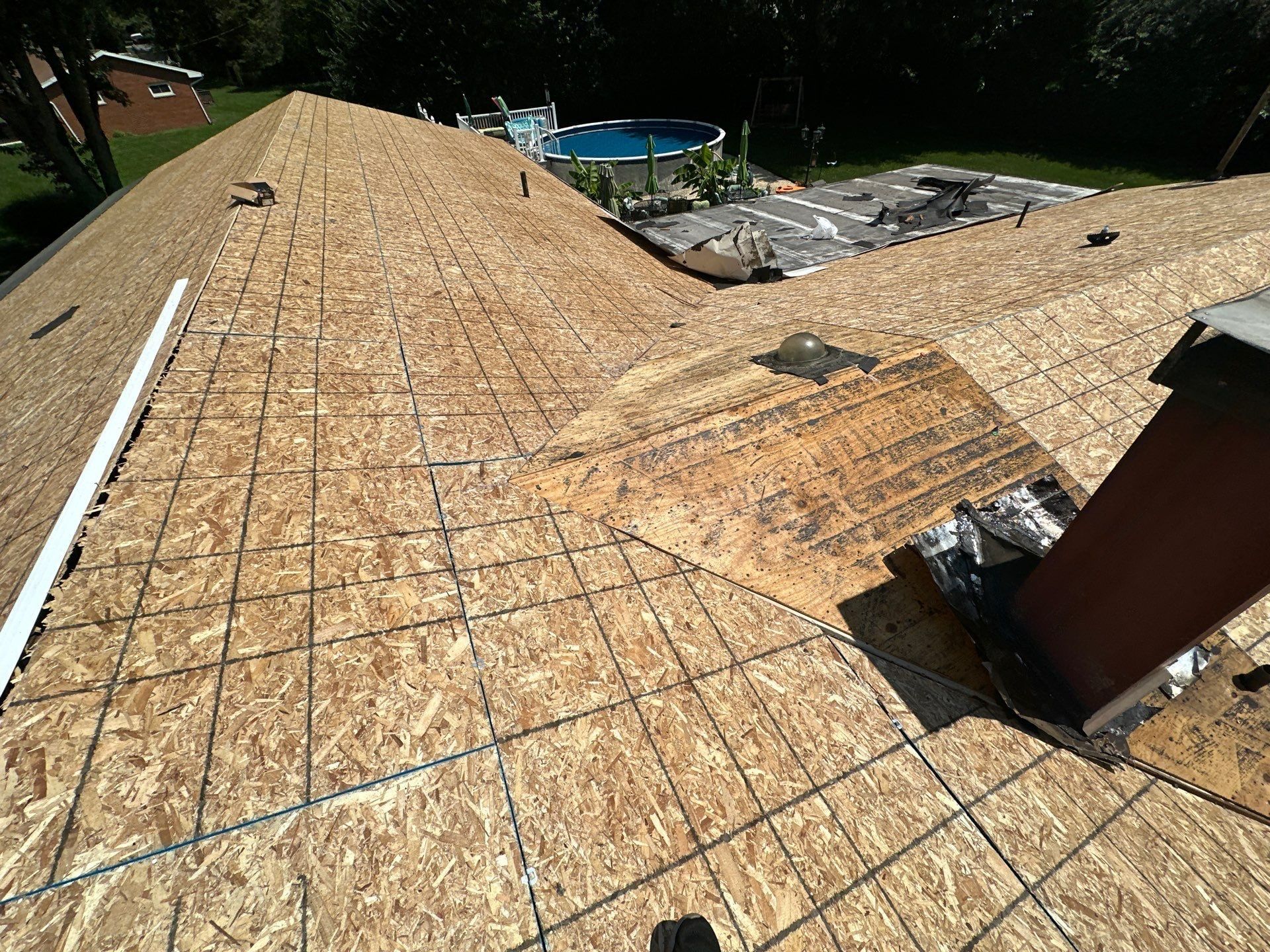 Sheathing, plank patch and domed vent