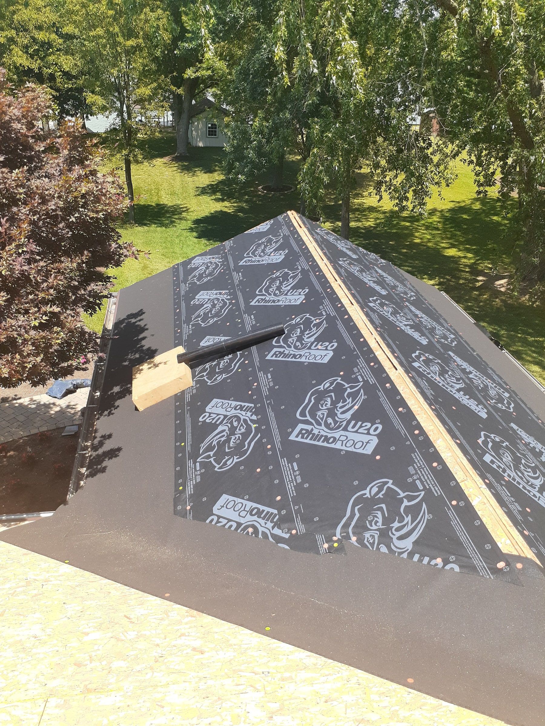Ridge slot opened along the top of the roof for ventilation, Jamestown, Ohio.