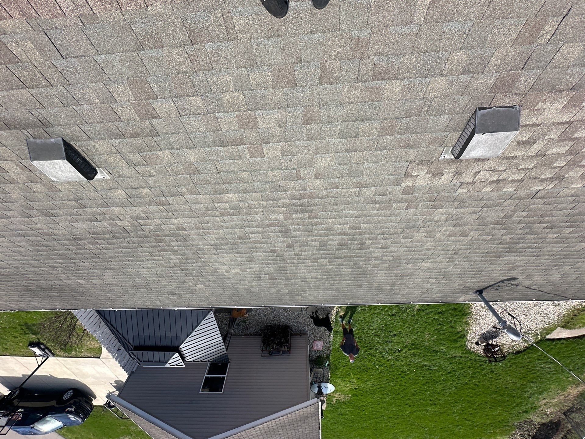Two roof planes at the hip