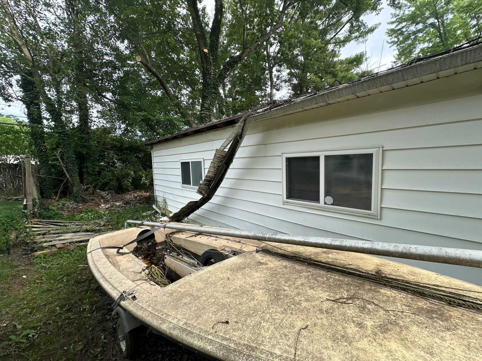 Roof overhang and exposed framing