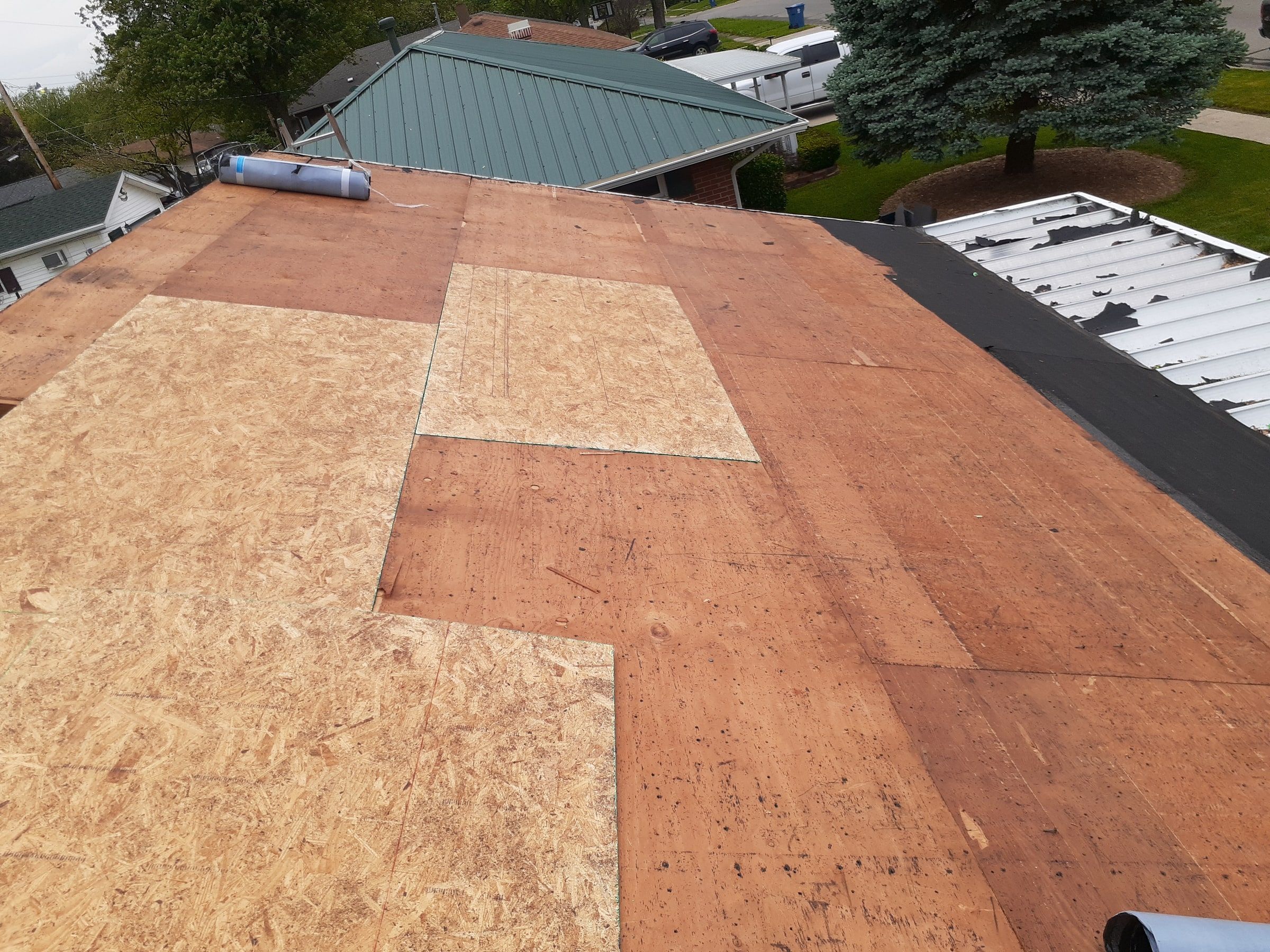 Several sections of the deck replaced with new OSB, Huber Heights, Ohio.