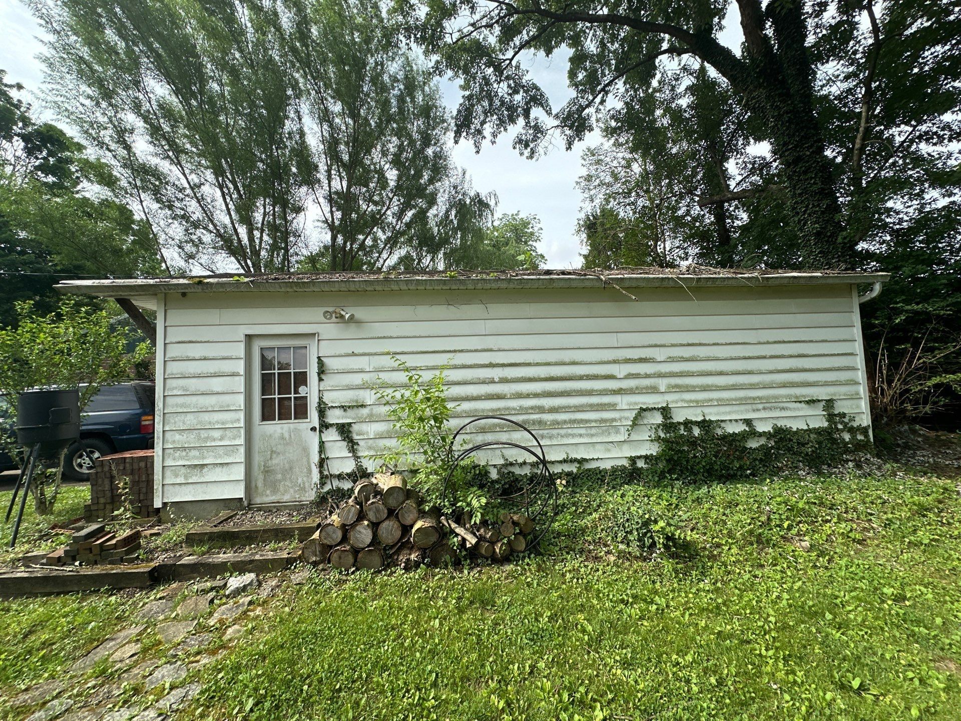 Detached outbuilding, roof and eaves