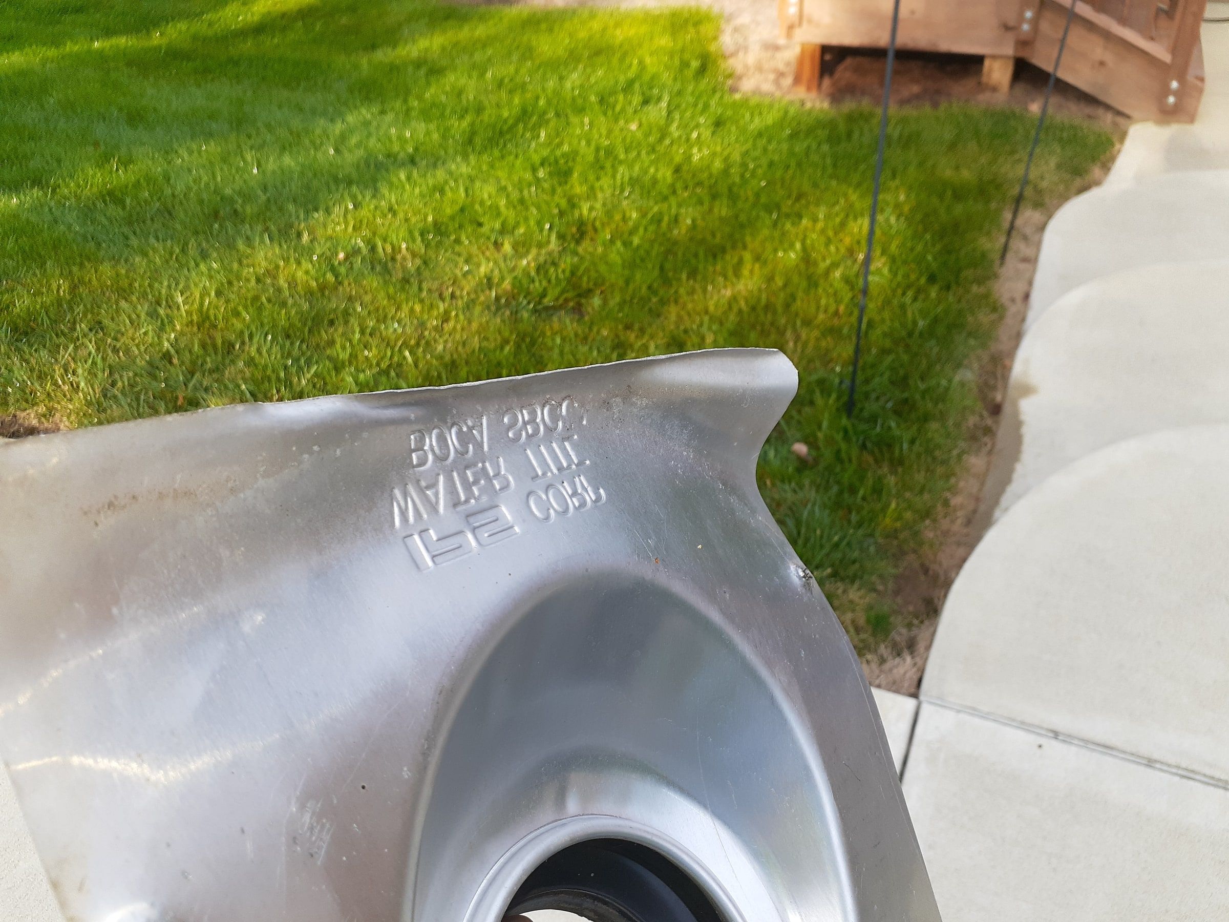 Underside of a stamped metal flashing