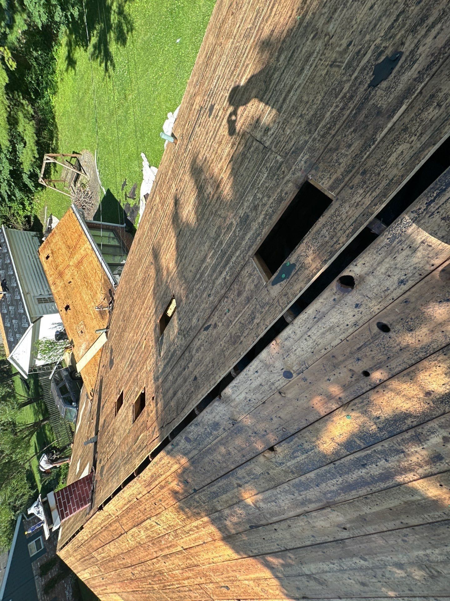 Plank decking and a row of openings