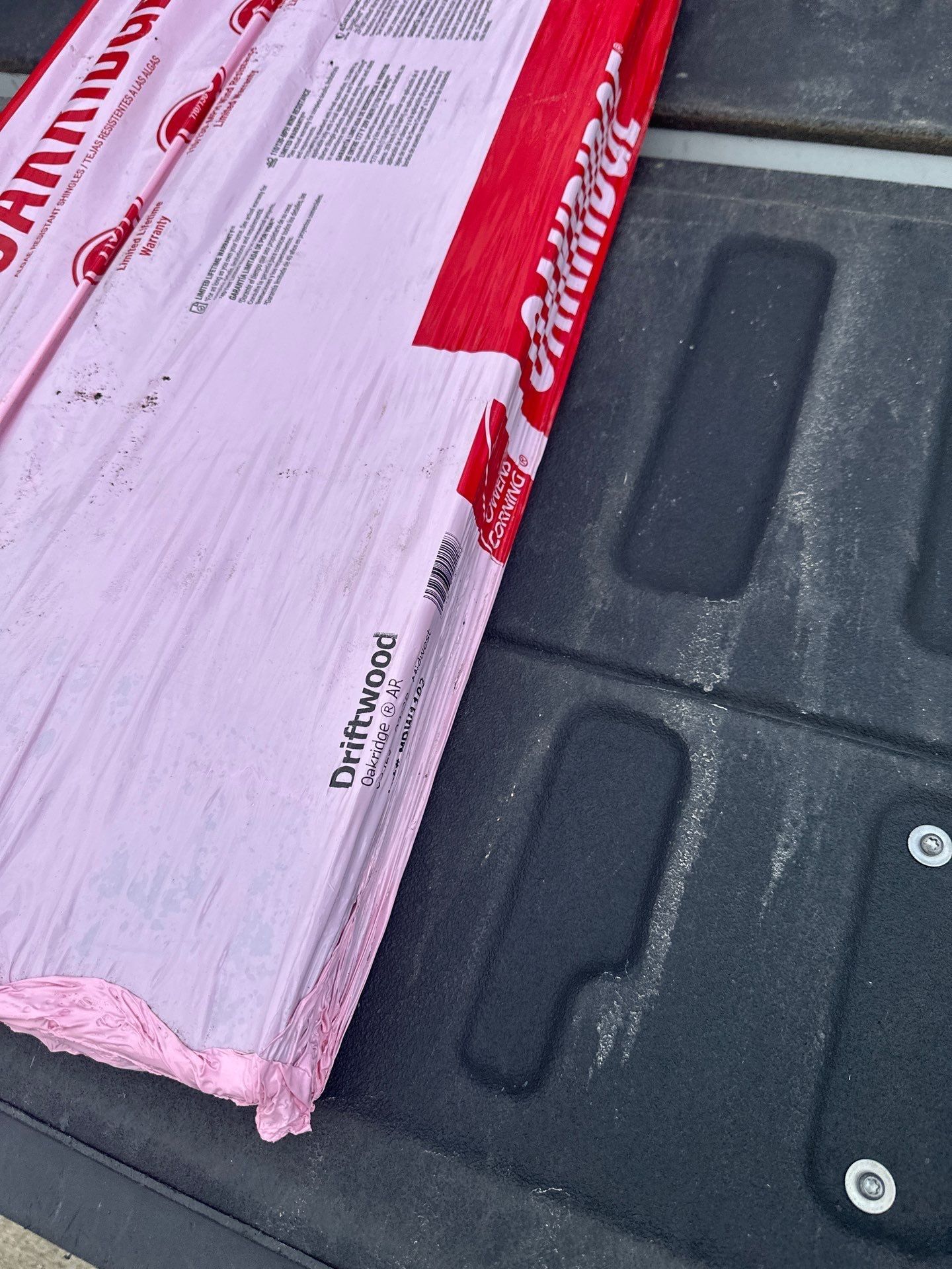 Owens Corning bundle on a truck bed