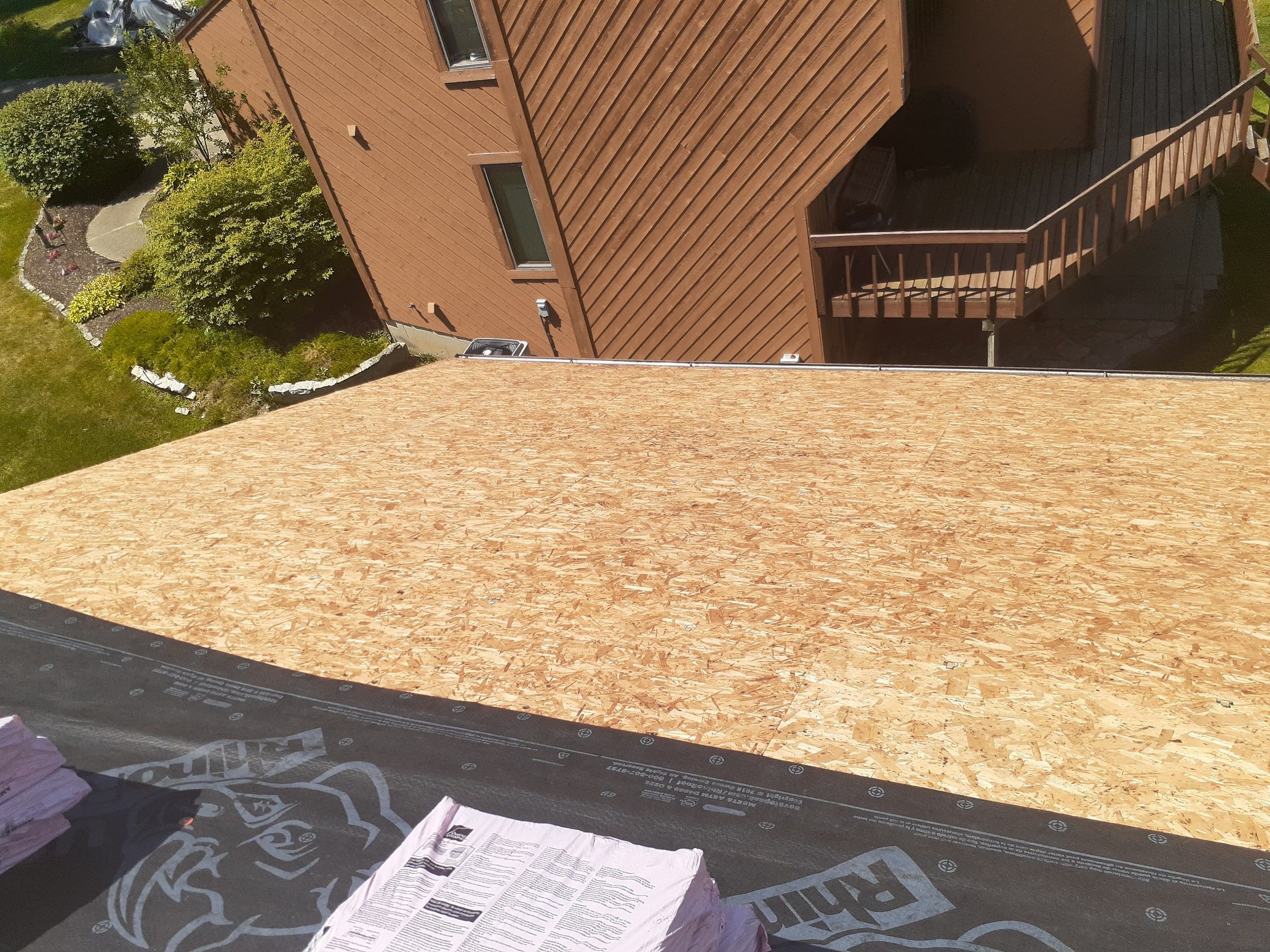 Cleaned off original deck on the back slope ready for underlayment, Jamestown, Ohio.