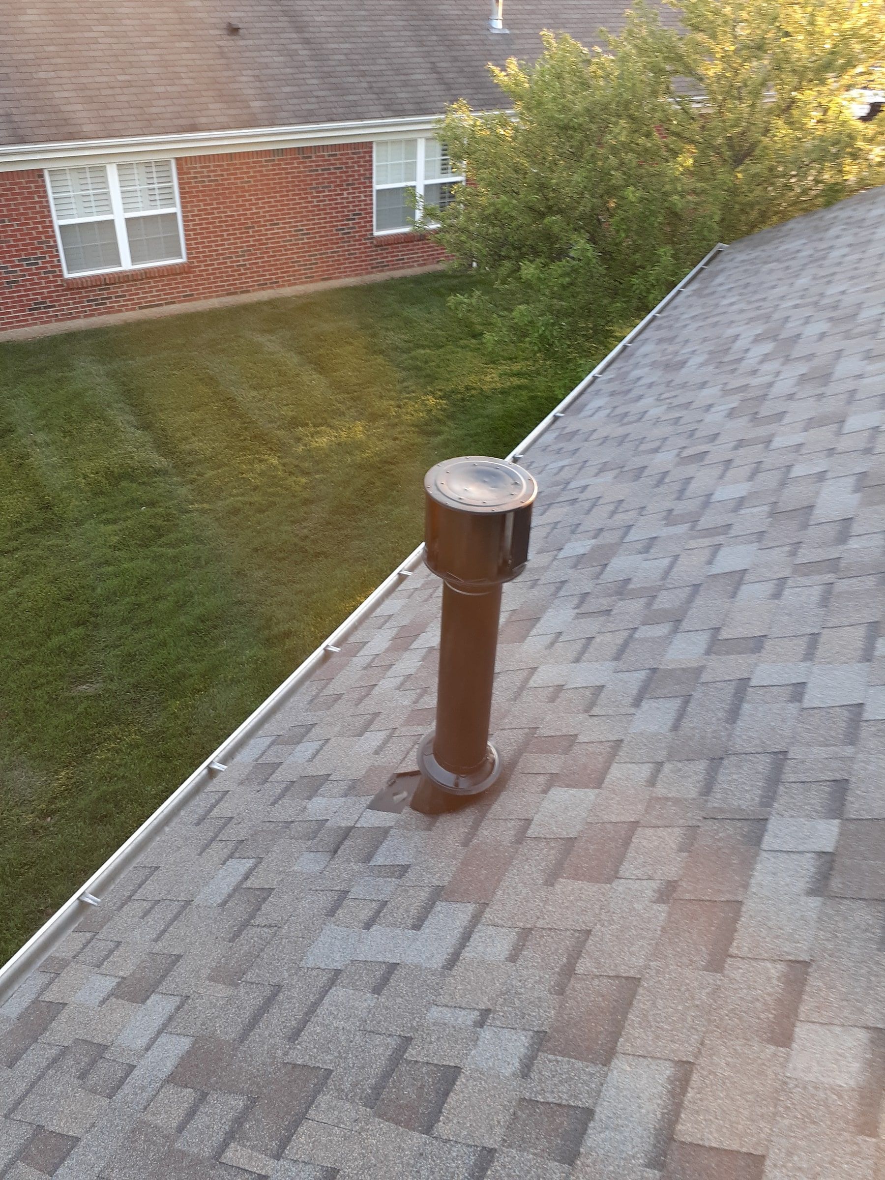 New roof vent above the gutter apron