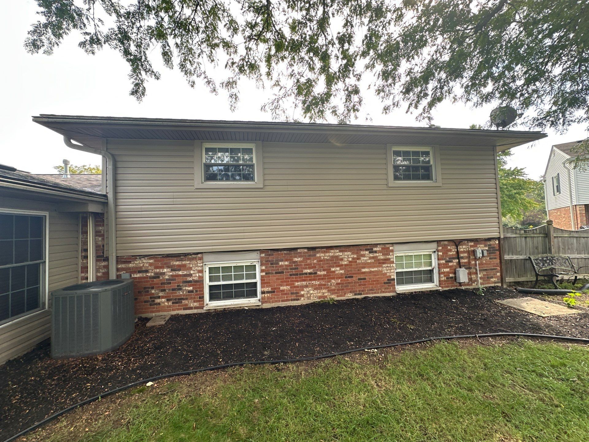 The back of the house in new siding, Beavercreek, Ohio.