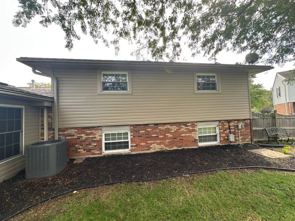 The back of the house in new siding, Beavercreek, Ohio.