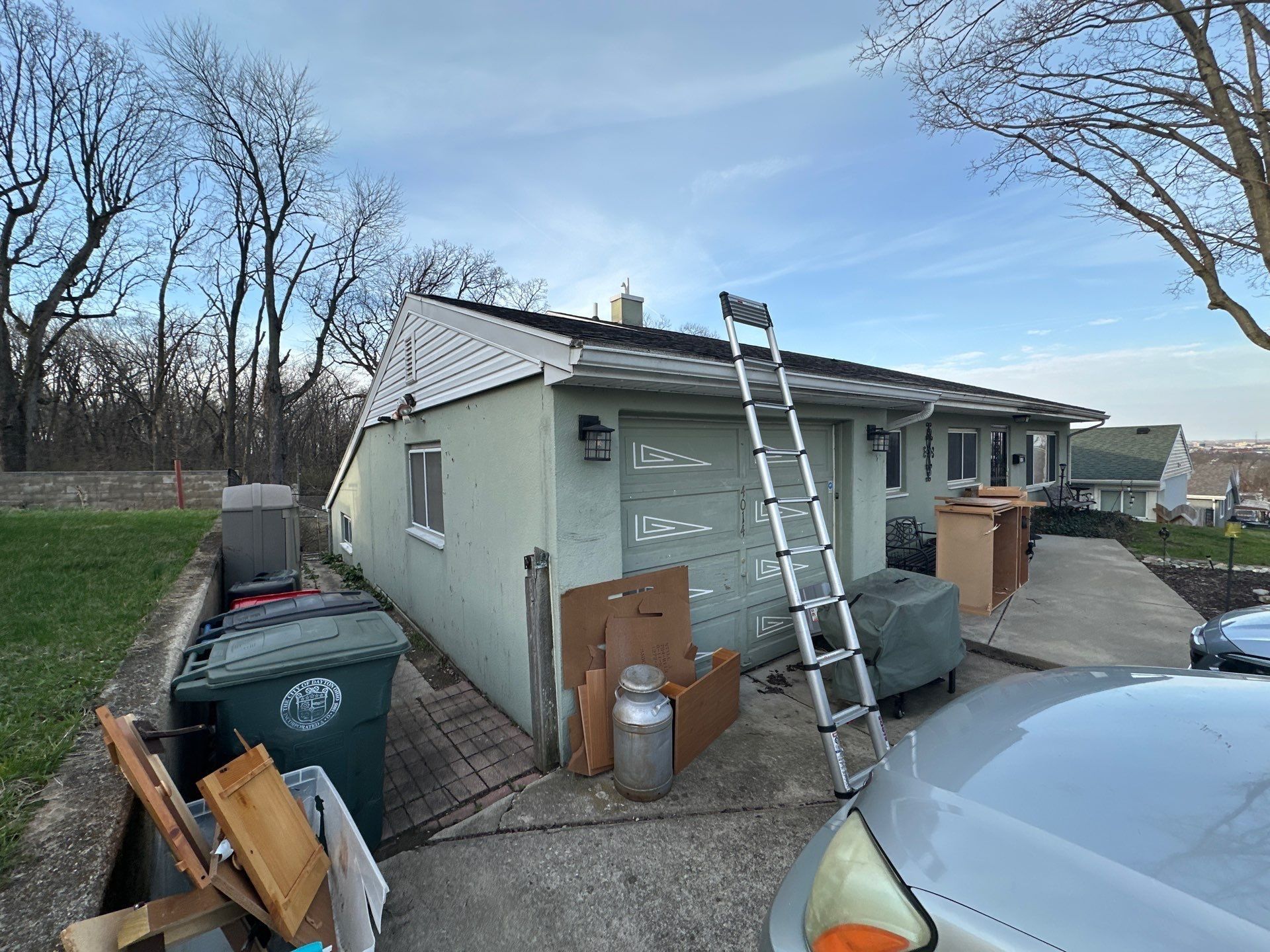 House and garage from the driveway
