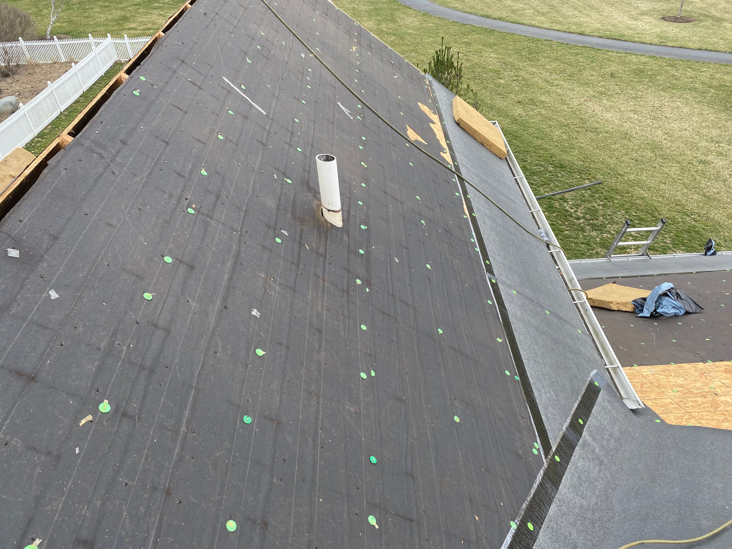 Dried-in plane, vent stack and hip decking